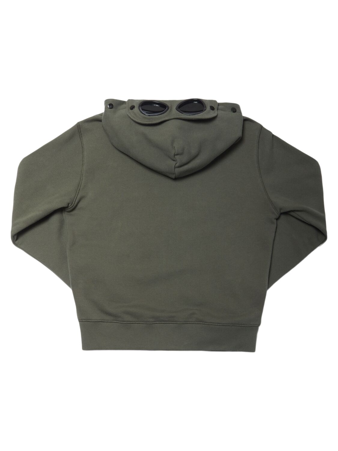 Shop C.p. Company Cotton Zip-up Hoodie W/goggles In Dark Green