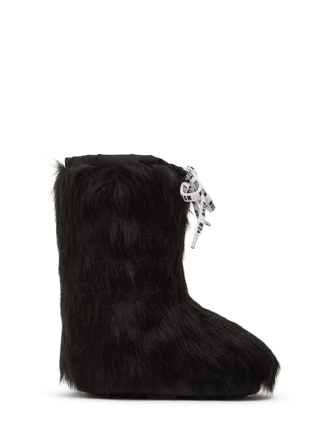 Shop Msgm Faux Fur Boots In Black