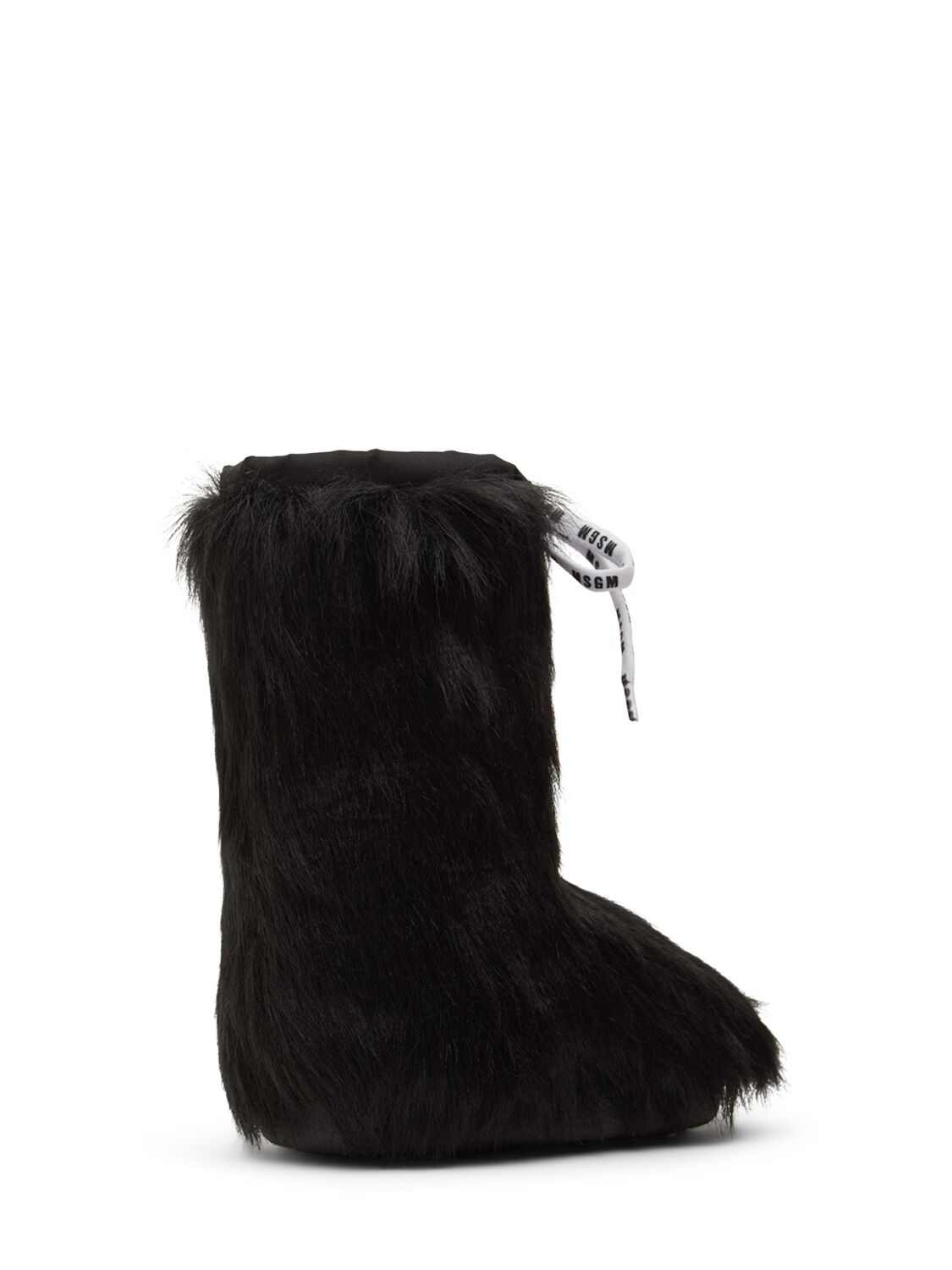 Shop Msgm Faux Fur Boots In Black