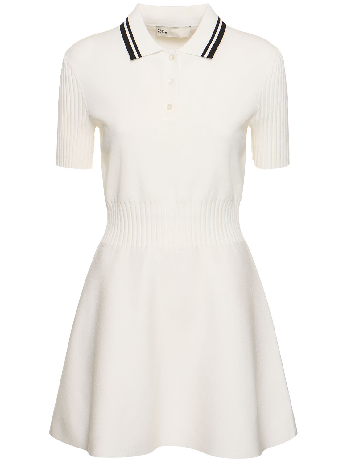 Shop Tory Sport Tech Knit Polo Mini Dress In White