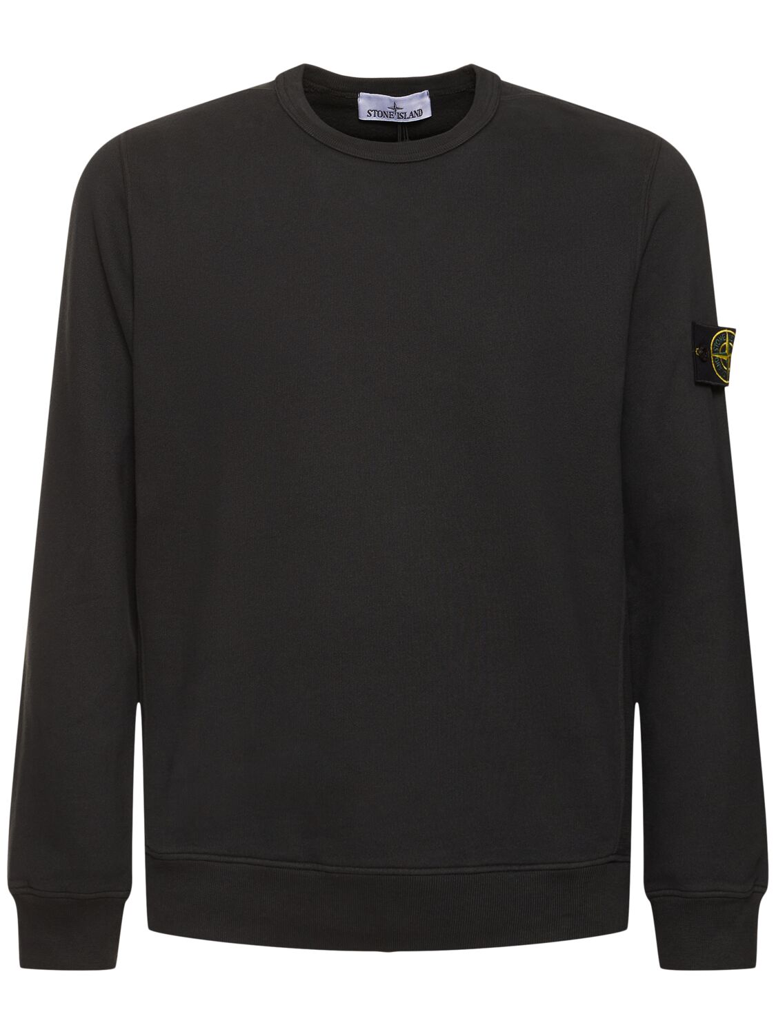 Stone Island Crewneck Sweatshirt In Lead Grey