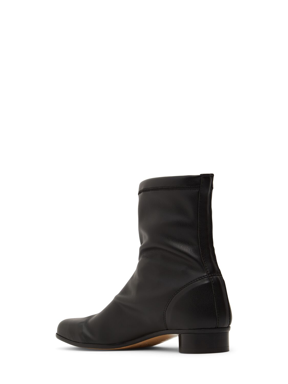 Shop Mm6 Maison Margiela Faux Leather Ankle Boots W/logo In Black