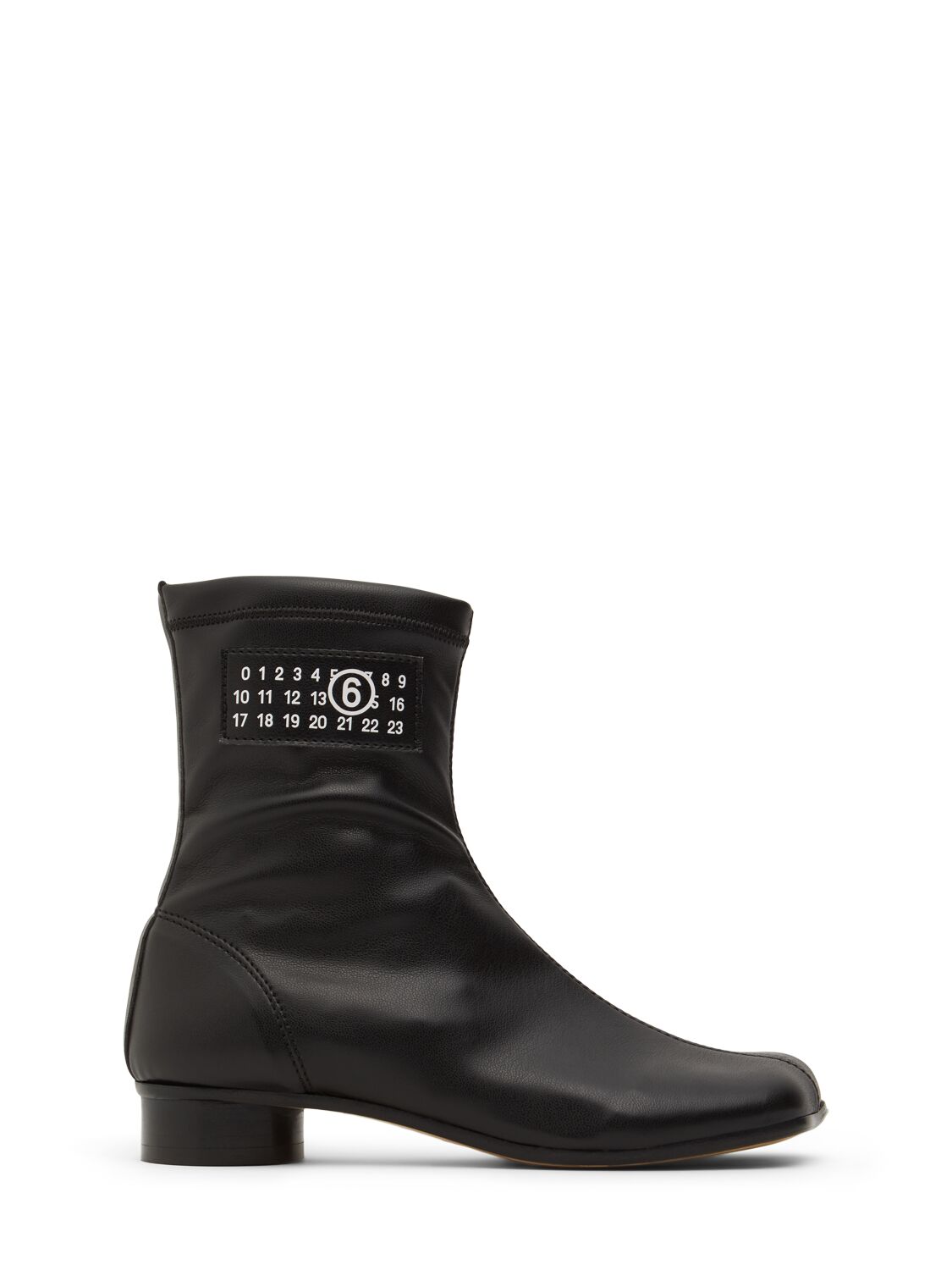 Mm6 Maison Margiela Faux Leather Ankle Boots W/logo In Black