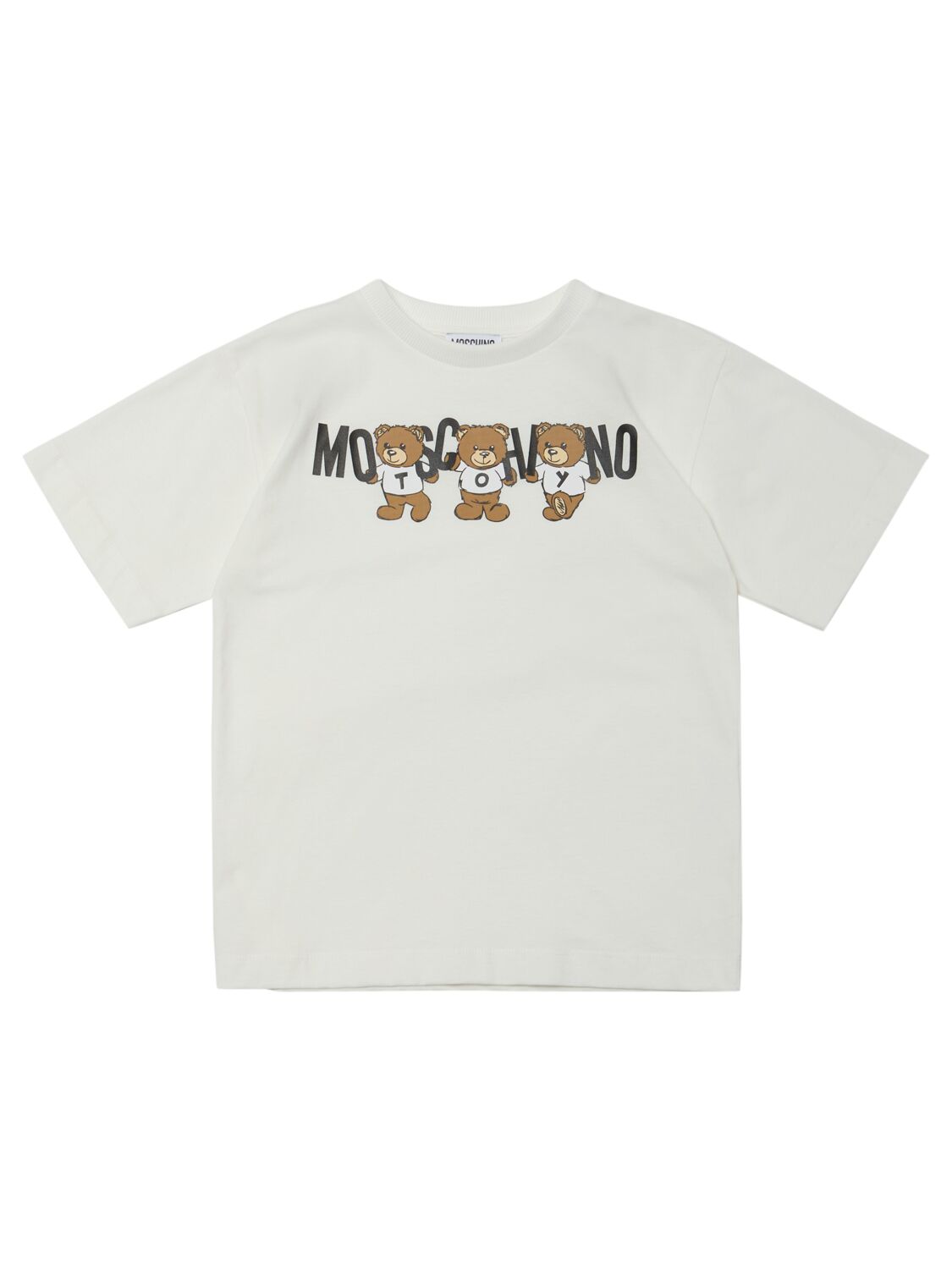 Moschino Babies' Printed Cotton Jersey T-shirt In Grey