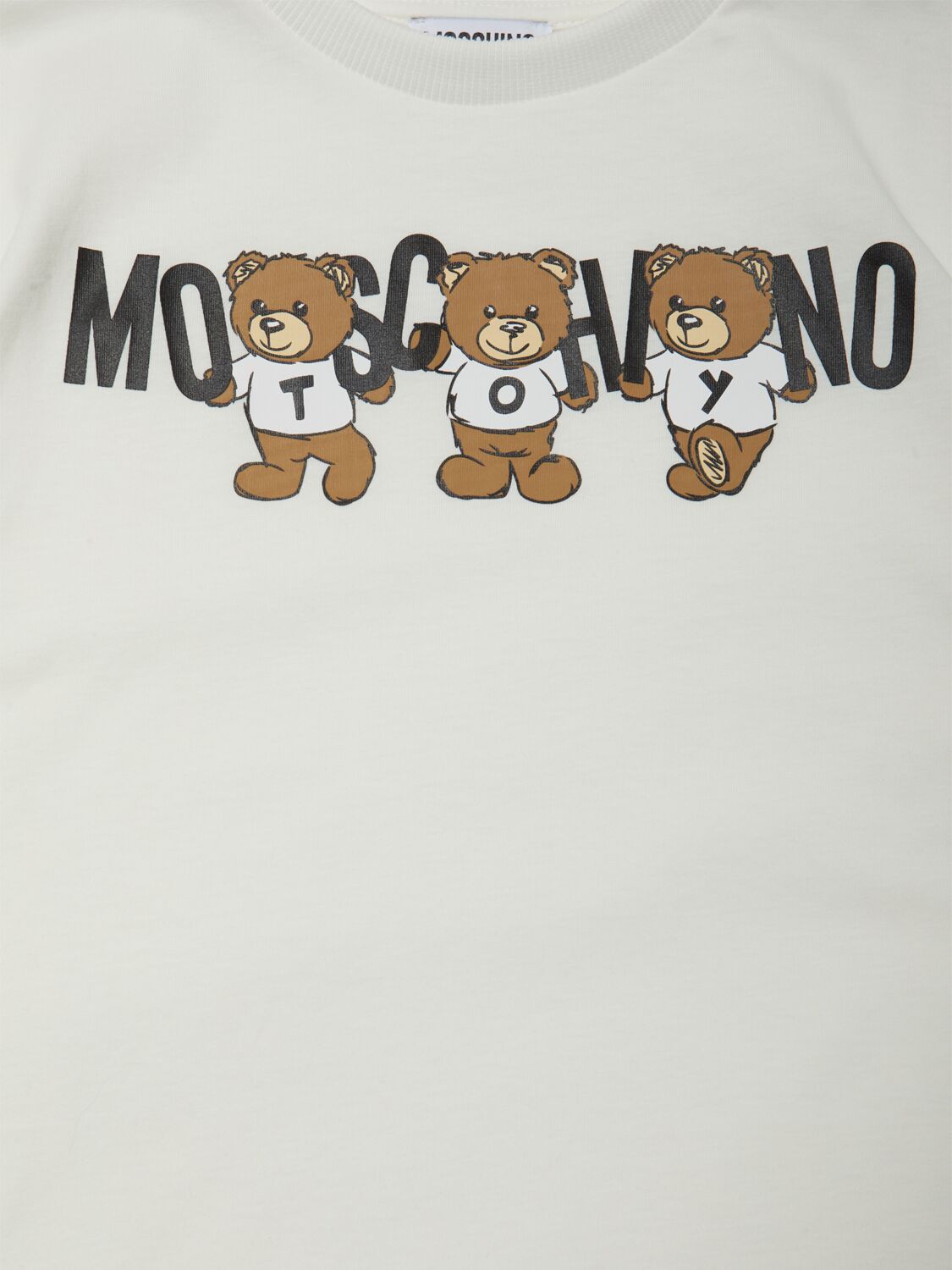 Shop Moschino Printed Cotton Jersey T-shirt In White