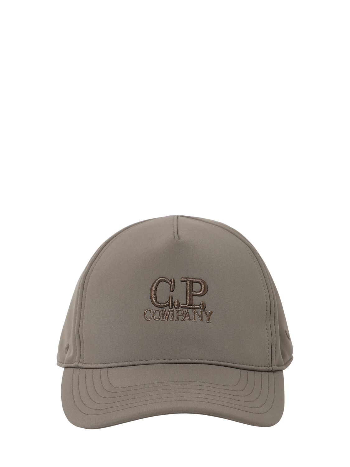 C.p. Company Logo Embroidery Poly Baseball Hat In Brown