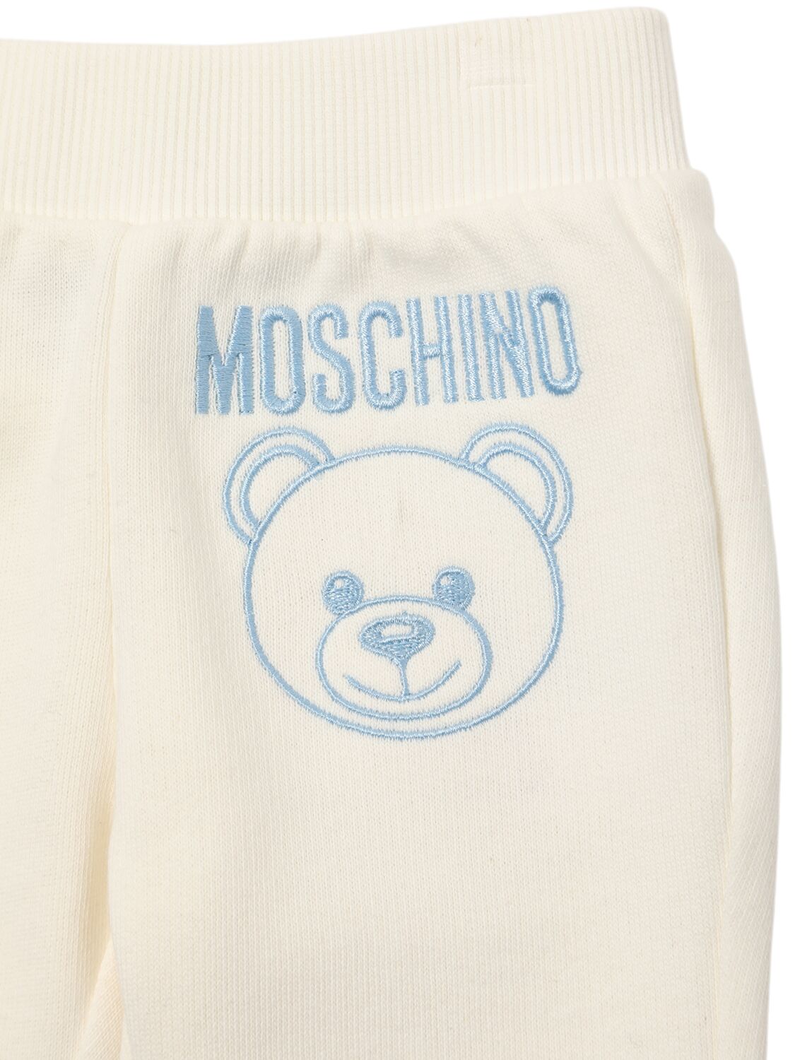 Shop Moschino Printed Cotton Sweatshirt & Sweatpants In White/blue