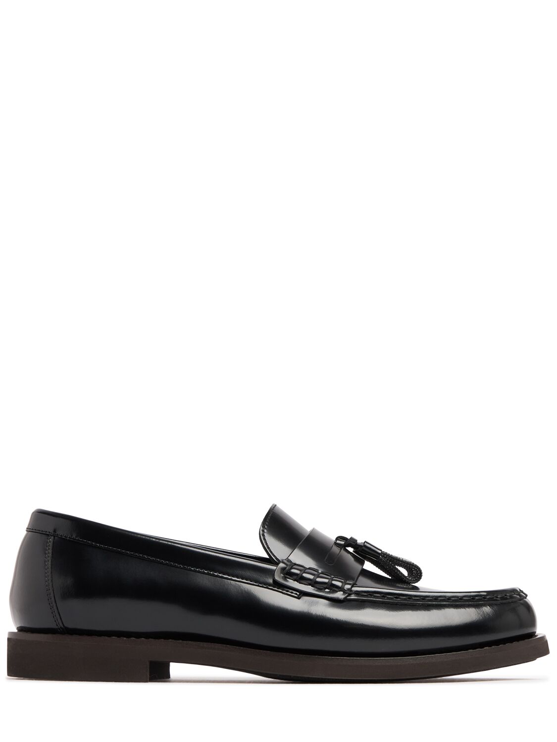 Brunello Cucinelli 20mm Leather Loafers In Black