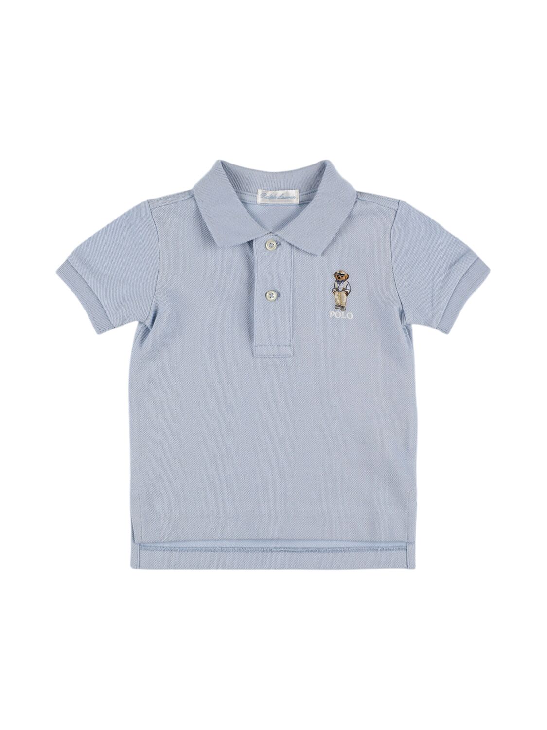 Polo Ralph Lauren Logo Embroidery Cotton Polo Shirt In Blue