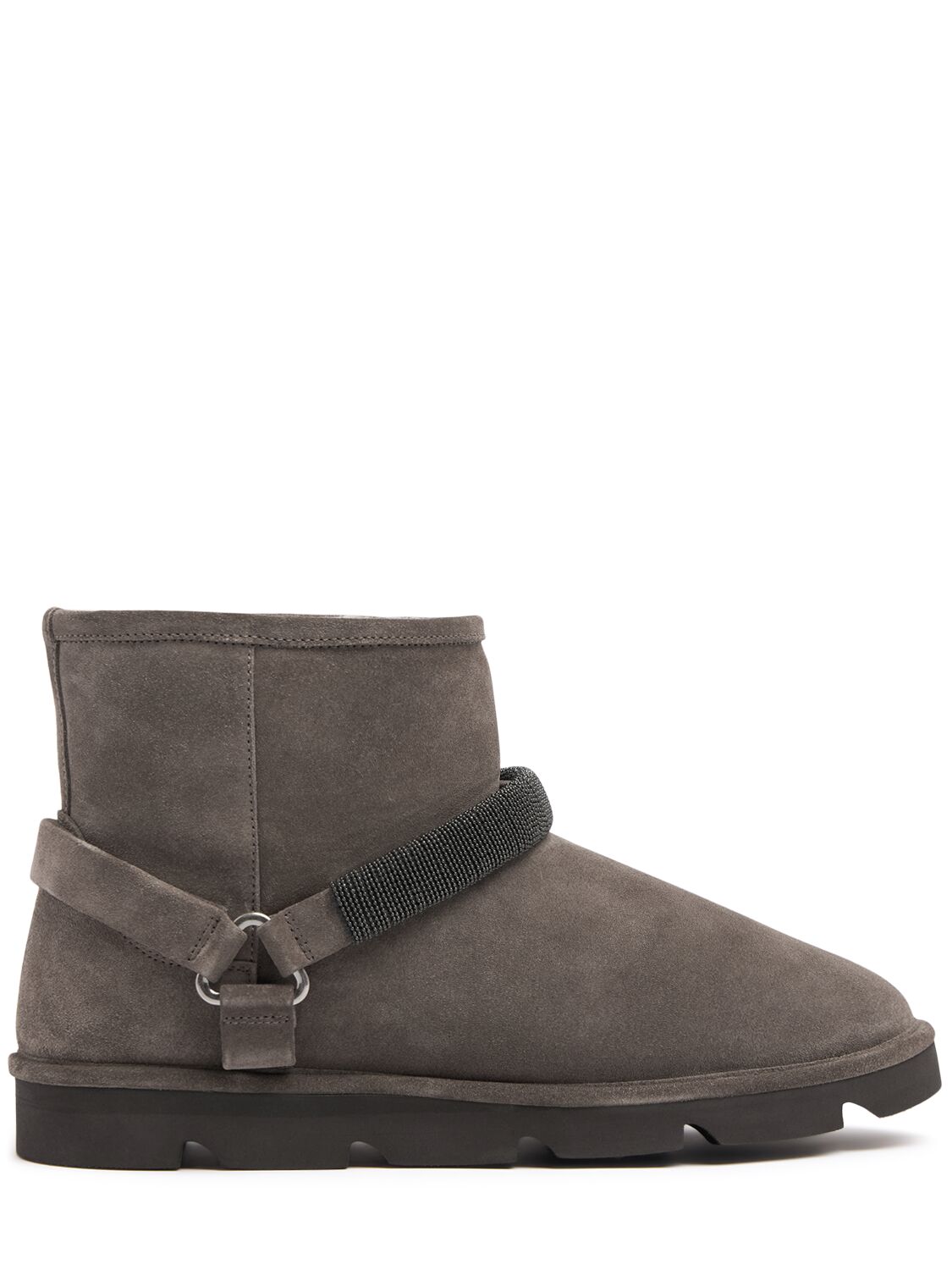 20mm Suede & Shearling Ankle Boots