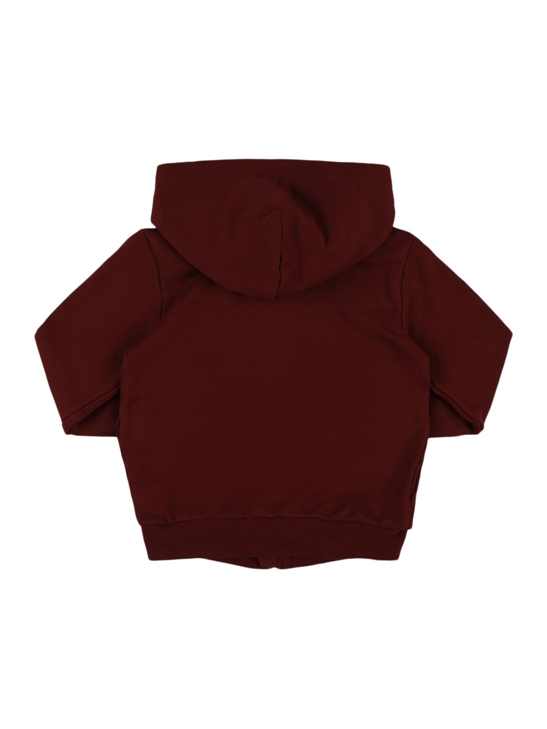 Shop Dolce & Gabbana Cotton Zip-up Hooded Sweatshirt In Dark Red