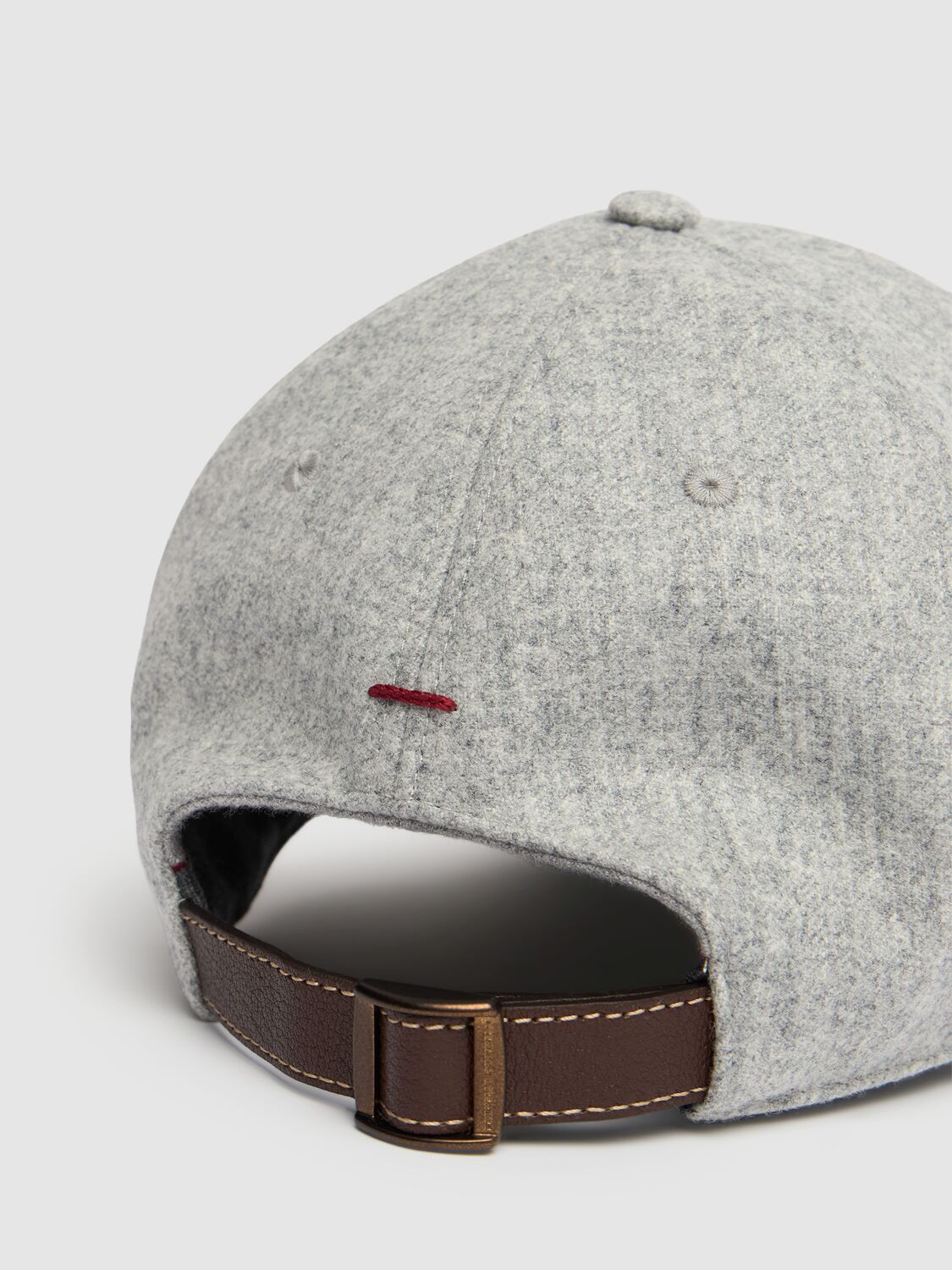 Shop Brunello Cucinelli Logo Wool Flannel Baseball Cap In Pearl Grey