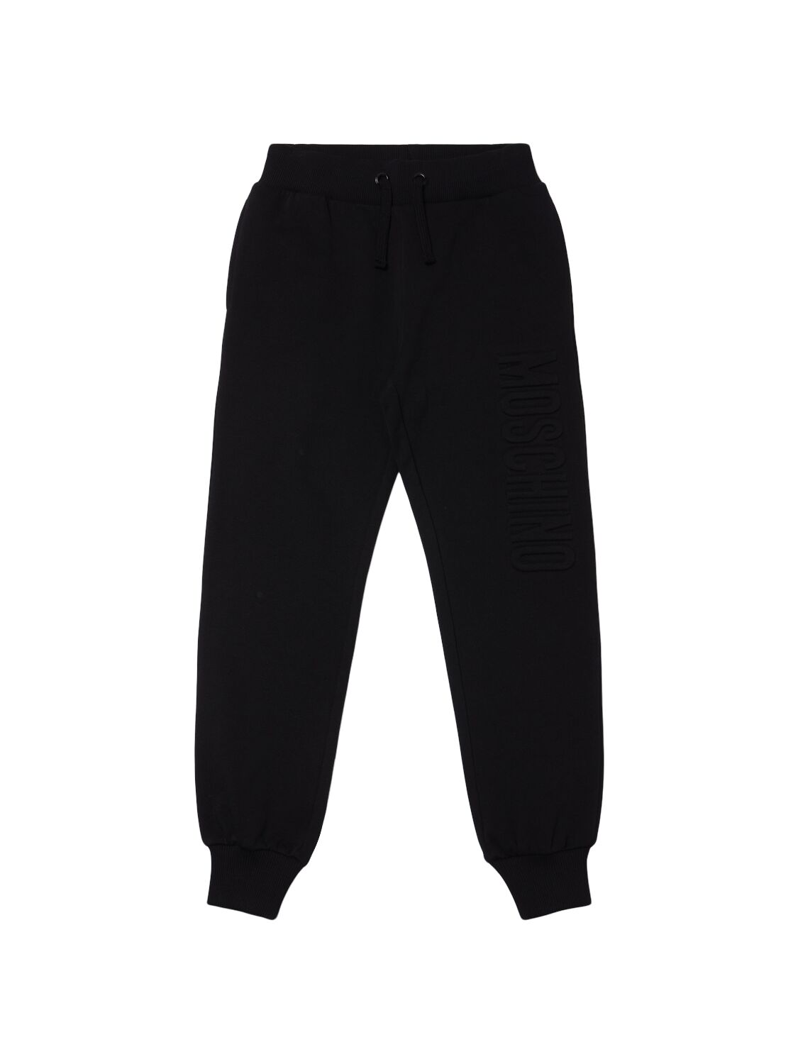 Moschino Kids' Cotton Sweatpants W/embroidered Logo In Black