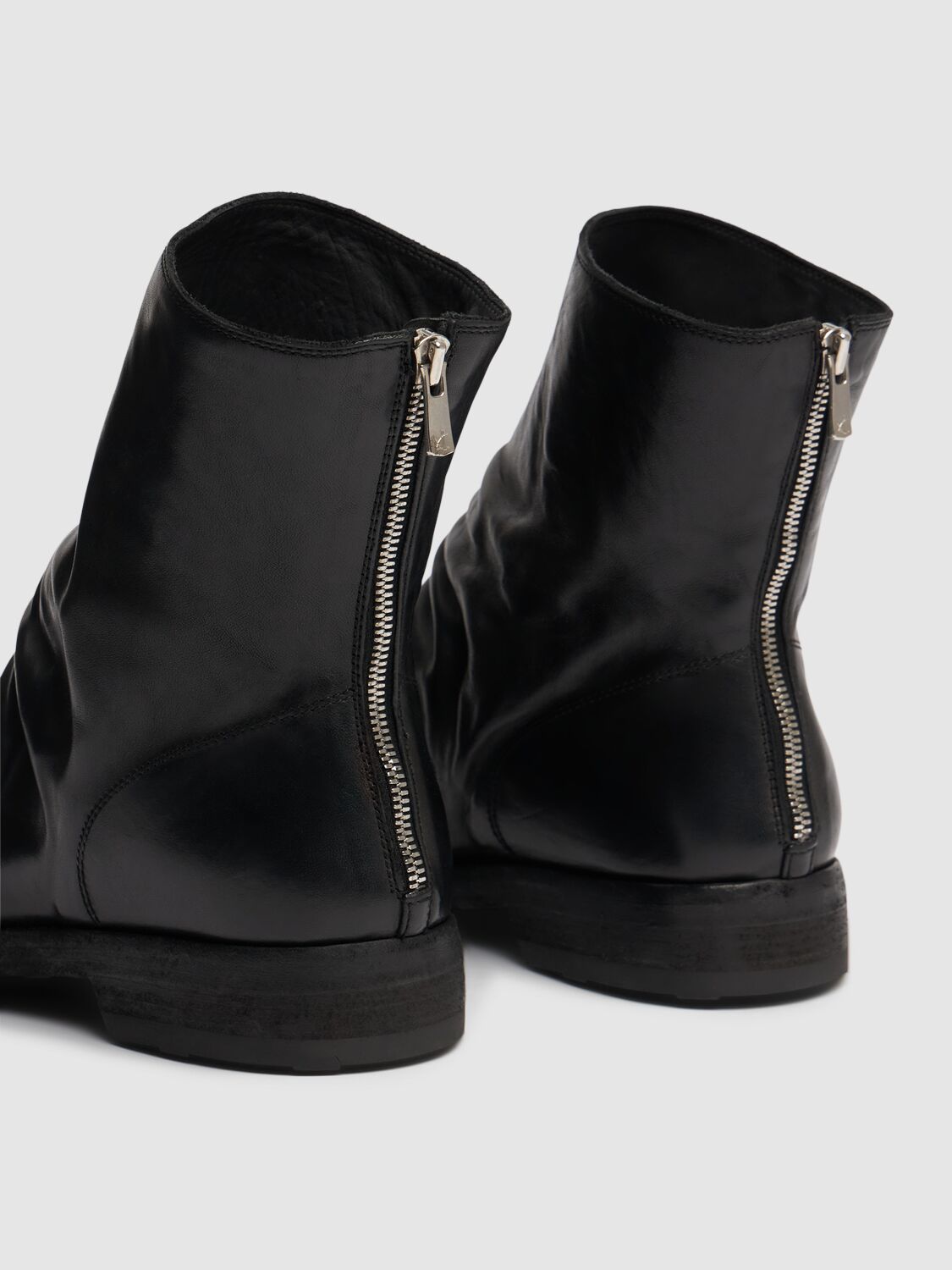 Shop Officine Creative Bulla Zipped Leather Boots In Black