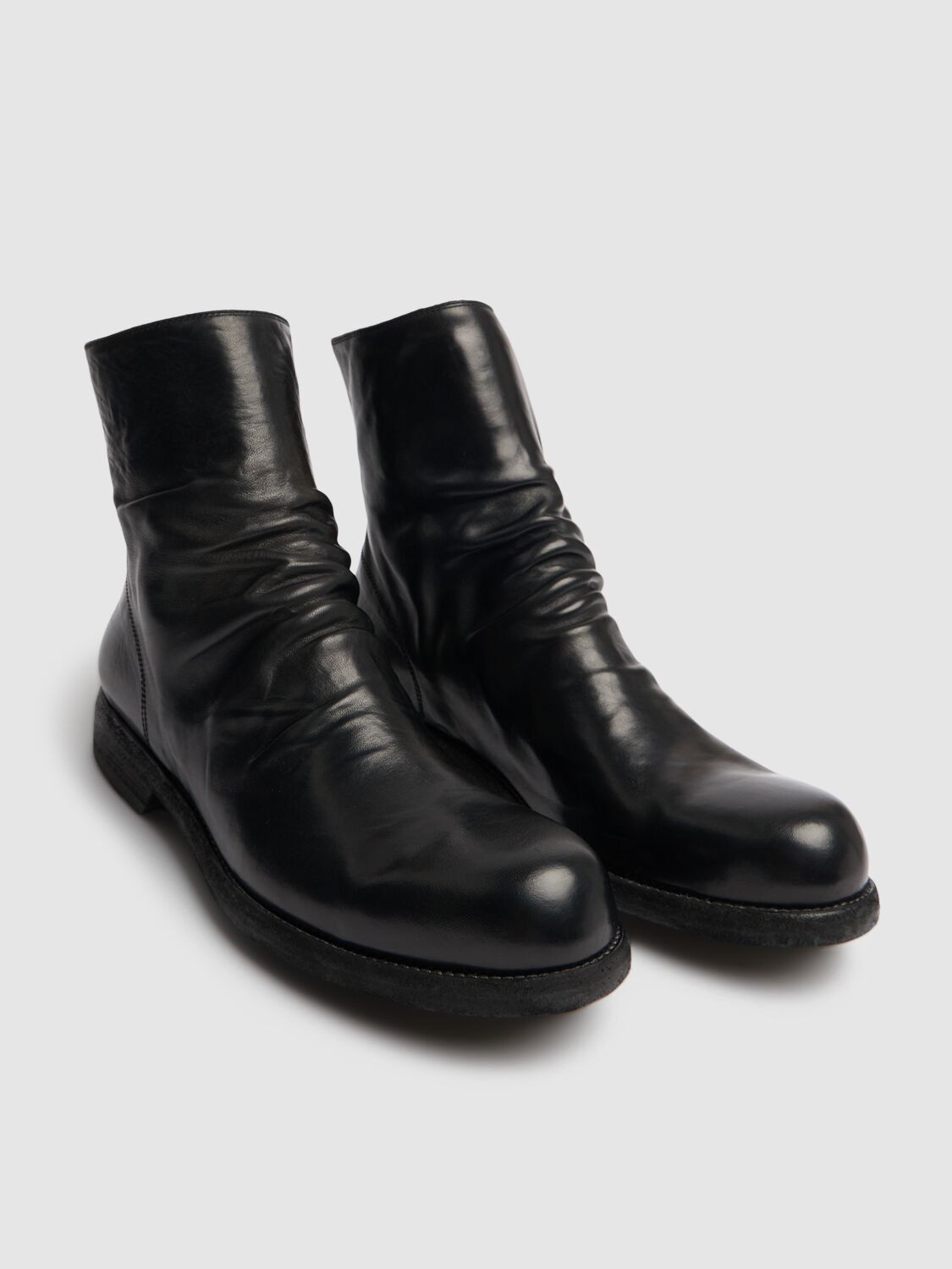Shop Officine Creative Bulla Zipped Leather Boots In Black