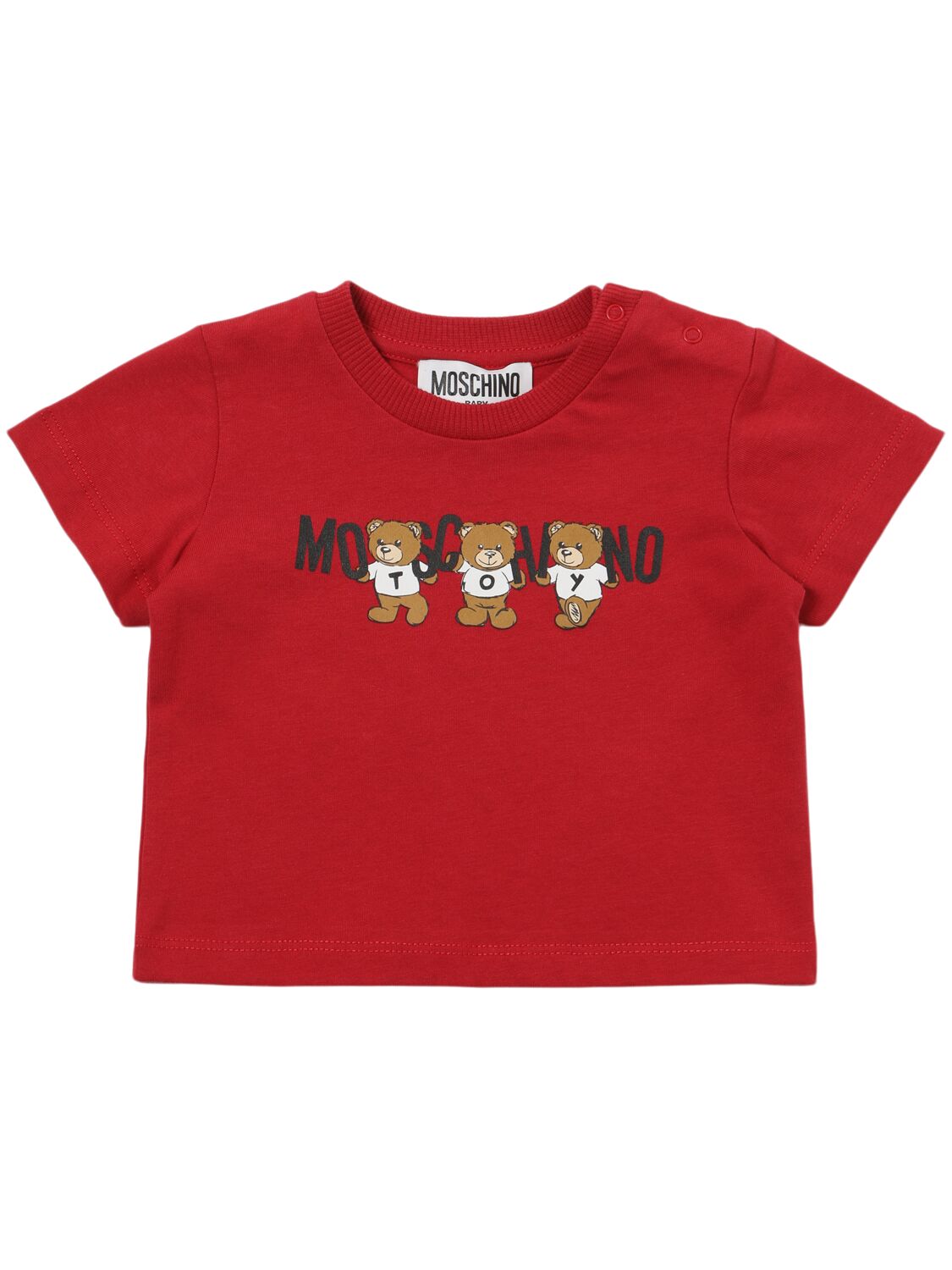 Moschino Babies' Printed Cotton Jersey T-shirt In Red