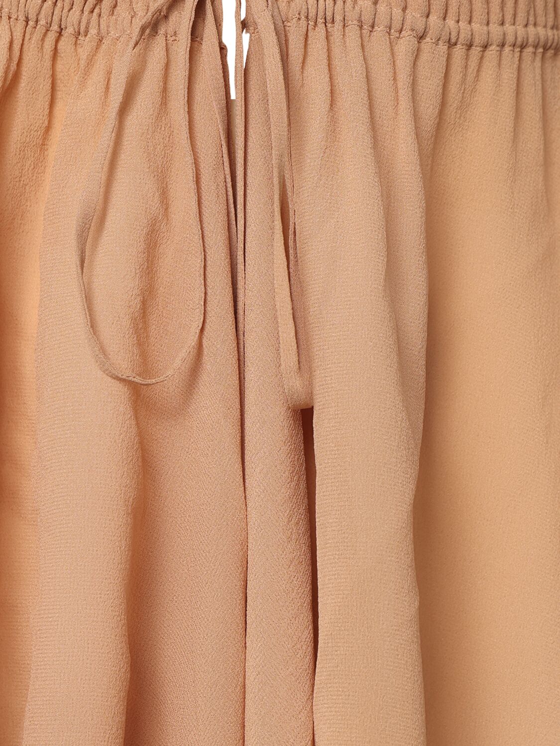 Shop Chloé Ruffled Silk V Neck Top In Pink