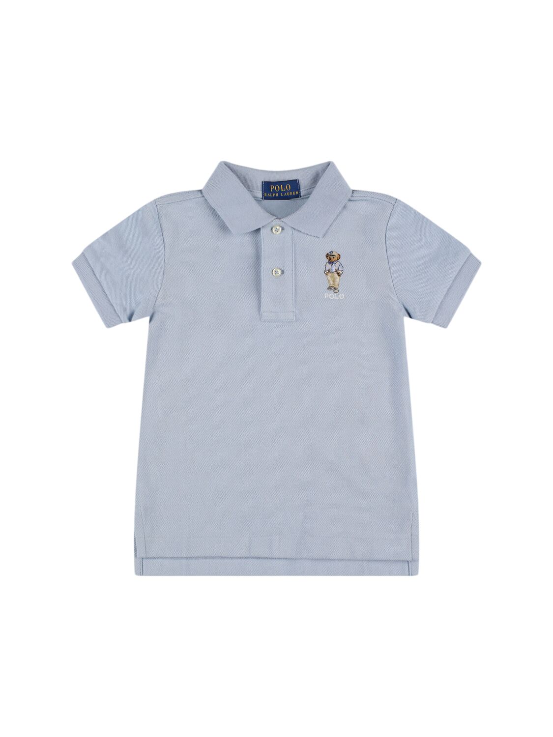 Polo Ralph Lauren Logo Embroidery Cotton Polo Shirt In Blue