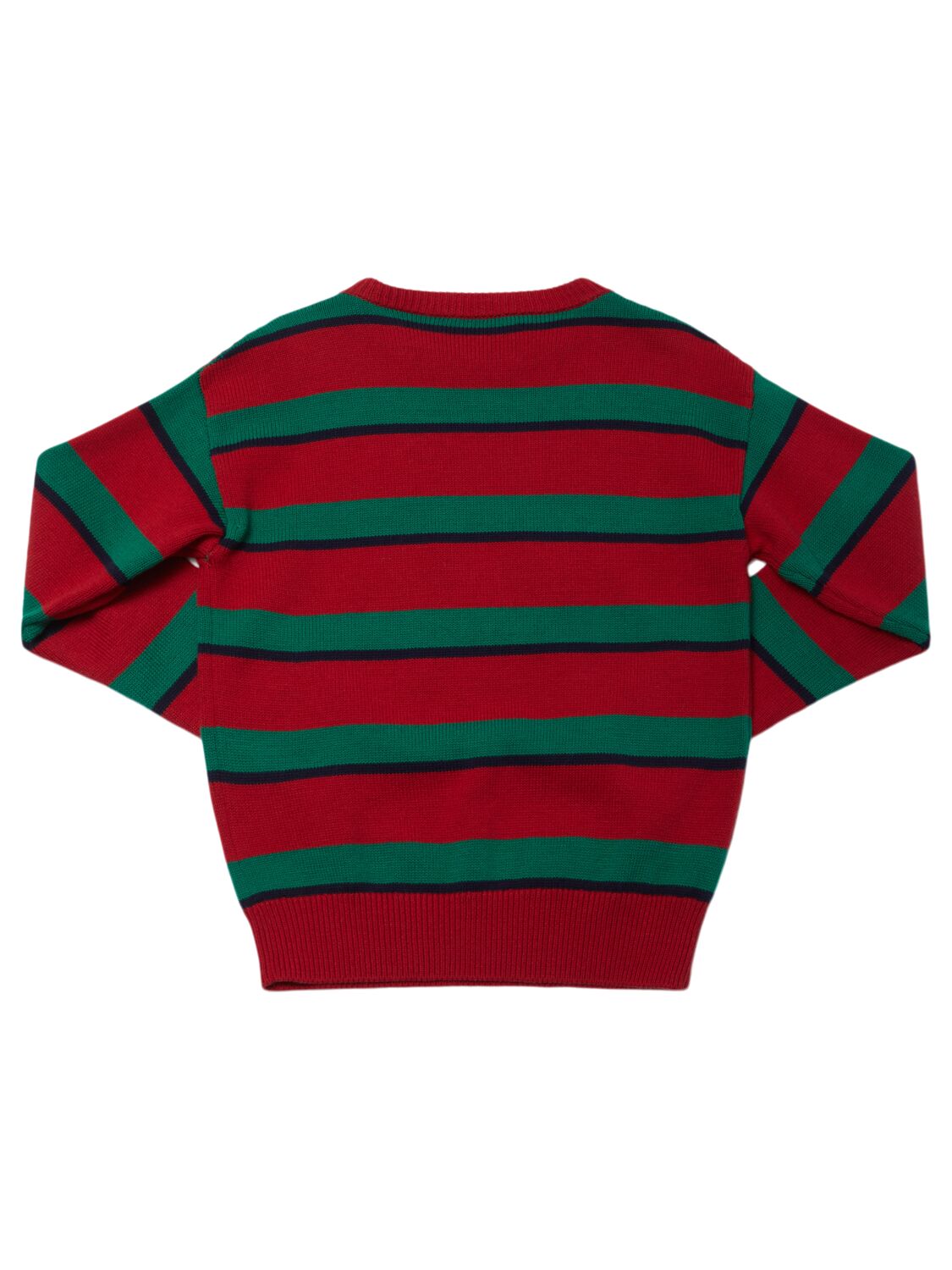 Moschino Wool Blend Knitted Sweater In Red/green