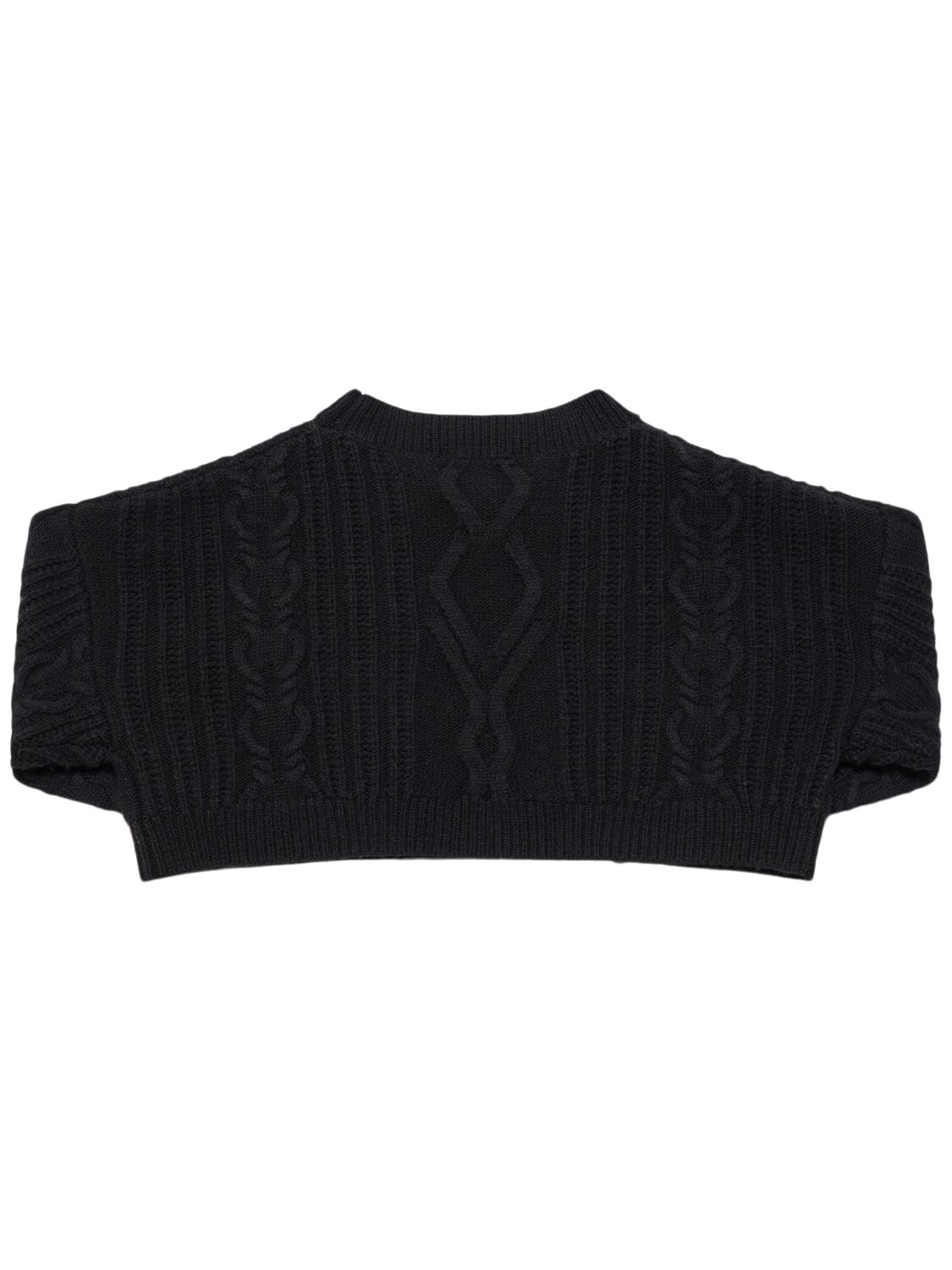 MONNALISA WOOL BLEND KNIT CROPPED SWEATER 