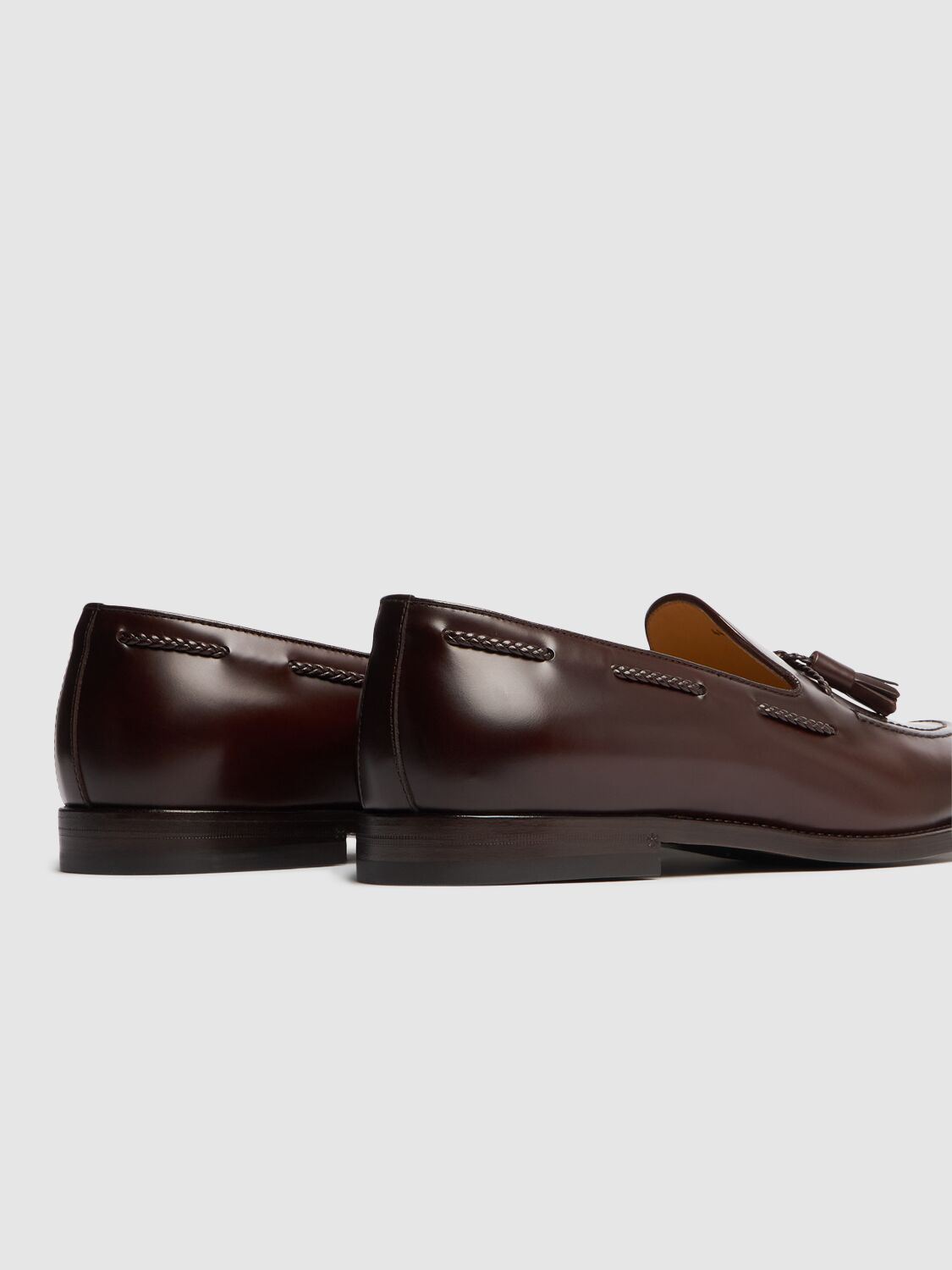 Shop Brunello Cucinelli Smooth Leather Loafers In Mud