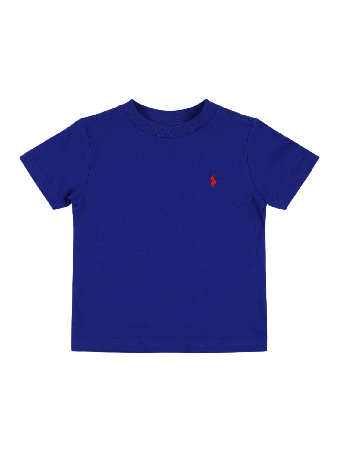 Polo Ralph Lauren Logo Embroidery Cotton Jersey T-shirt In Blue