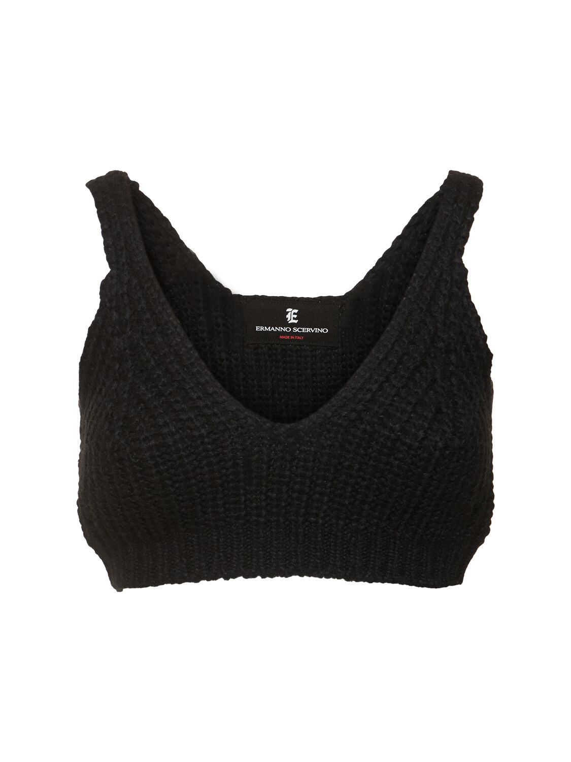 Ermanno Scervino Knit Cropped Top In Black