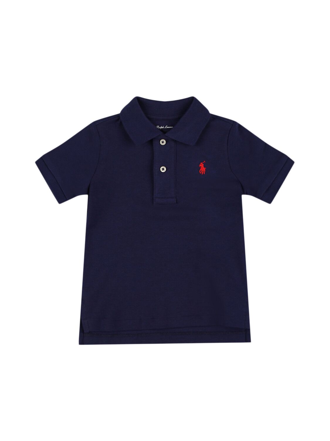 Polo Ralph Lauren Logo Embroidery Cotton Polo Shirt In Blue