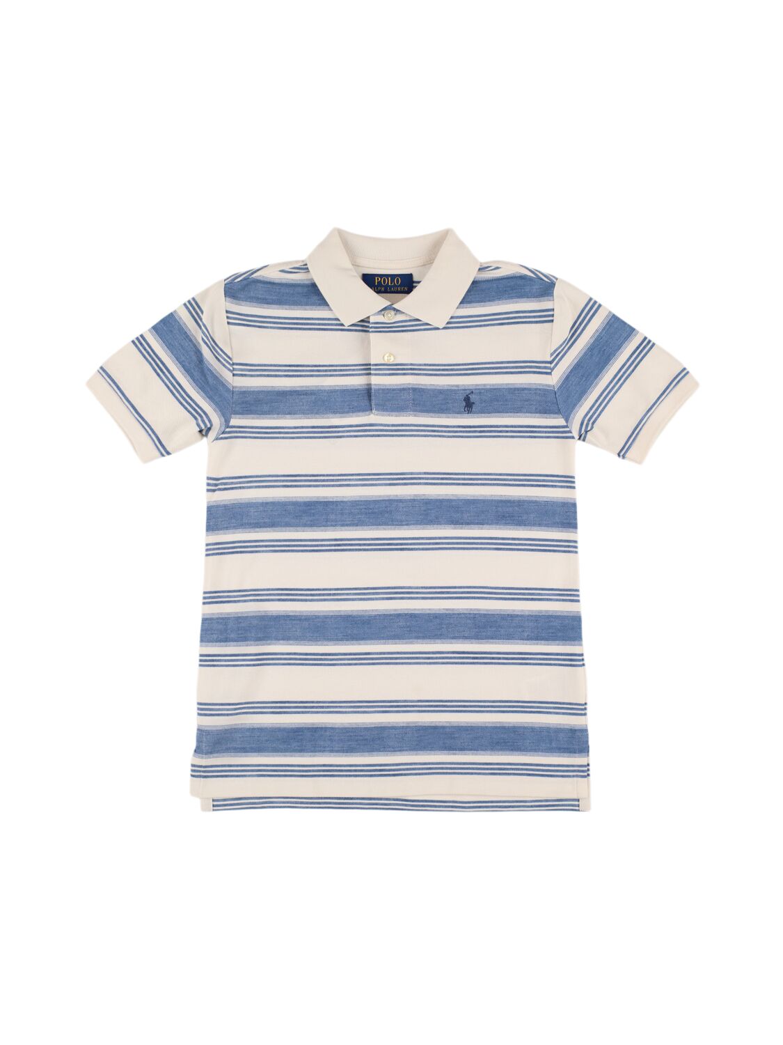 Polo Ralph Lauren Logo Embroidery Cotton Polo Shirt In Blue