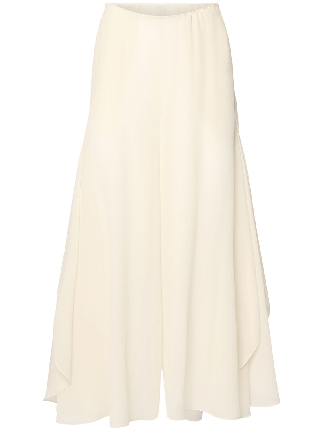 Chloé Ruched Silk Flared Pants In White