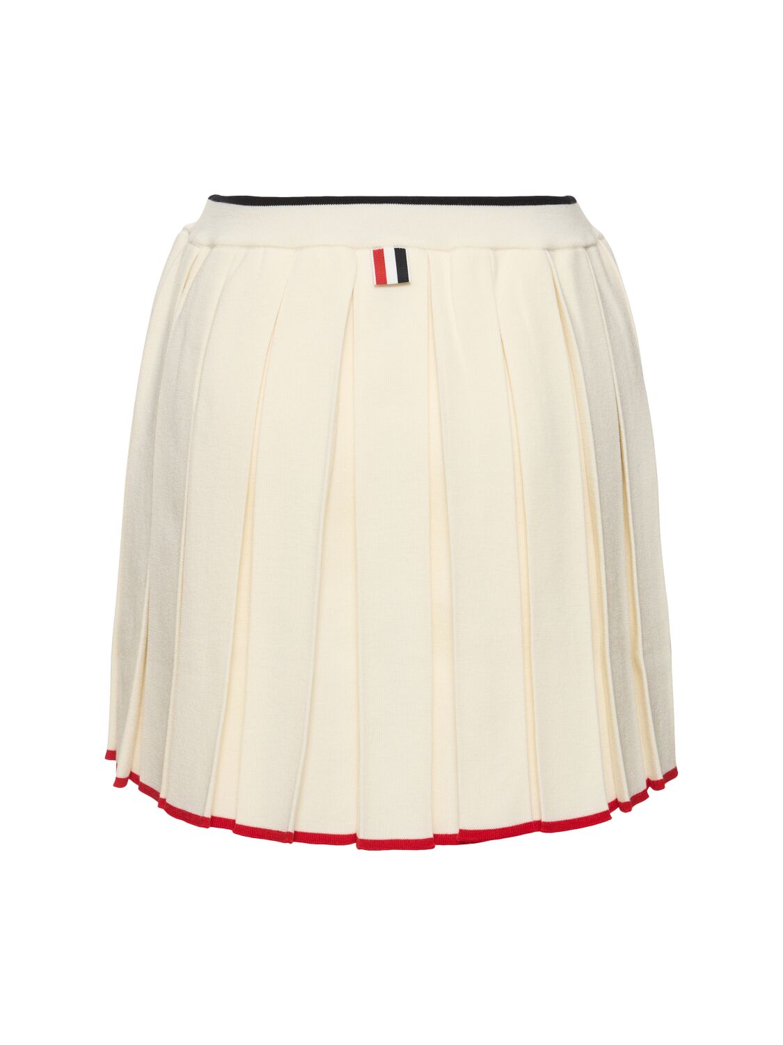 Shop Thom Browne Wool Blend Pleated Mini Skirt In White