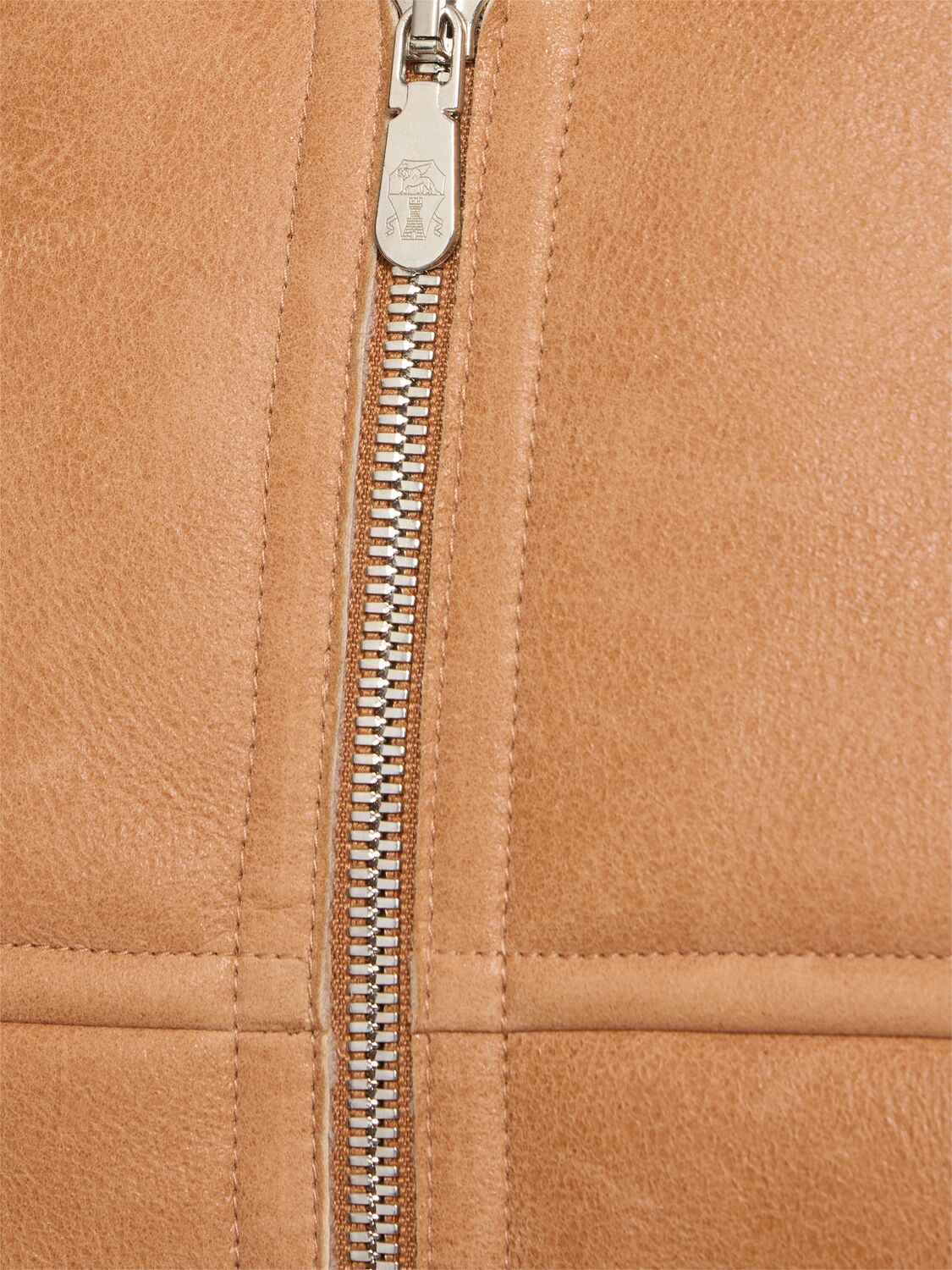 Shop Brunello Cucinelli Cracked Leather Jacket In Cognac Pelo Ecr