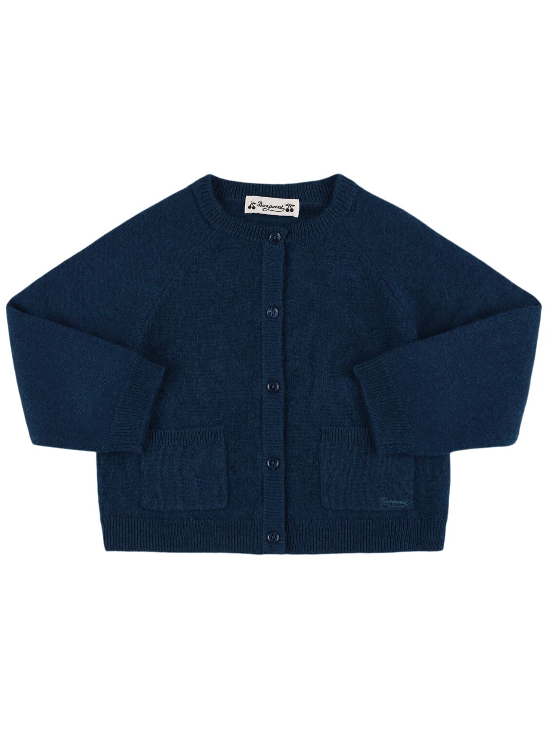 Bonpoint Cashmere Knit Cardigan In Blue