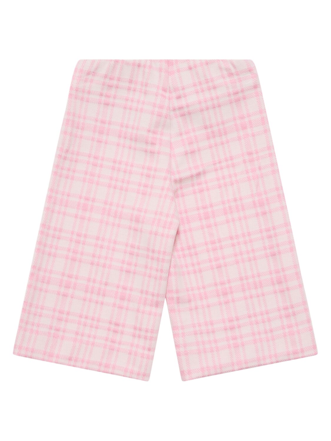 Shop Monnalisa Check Print Cotton Blend Pants In Pink