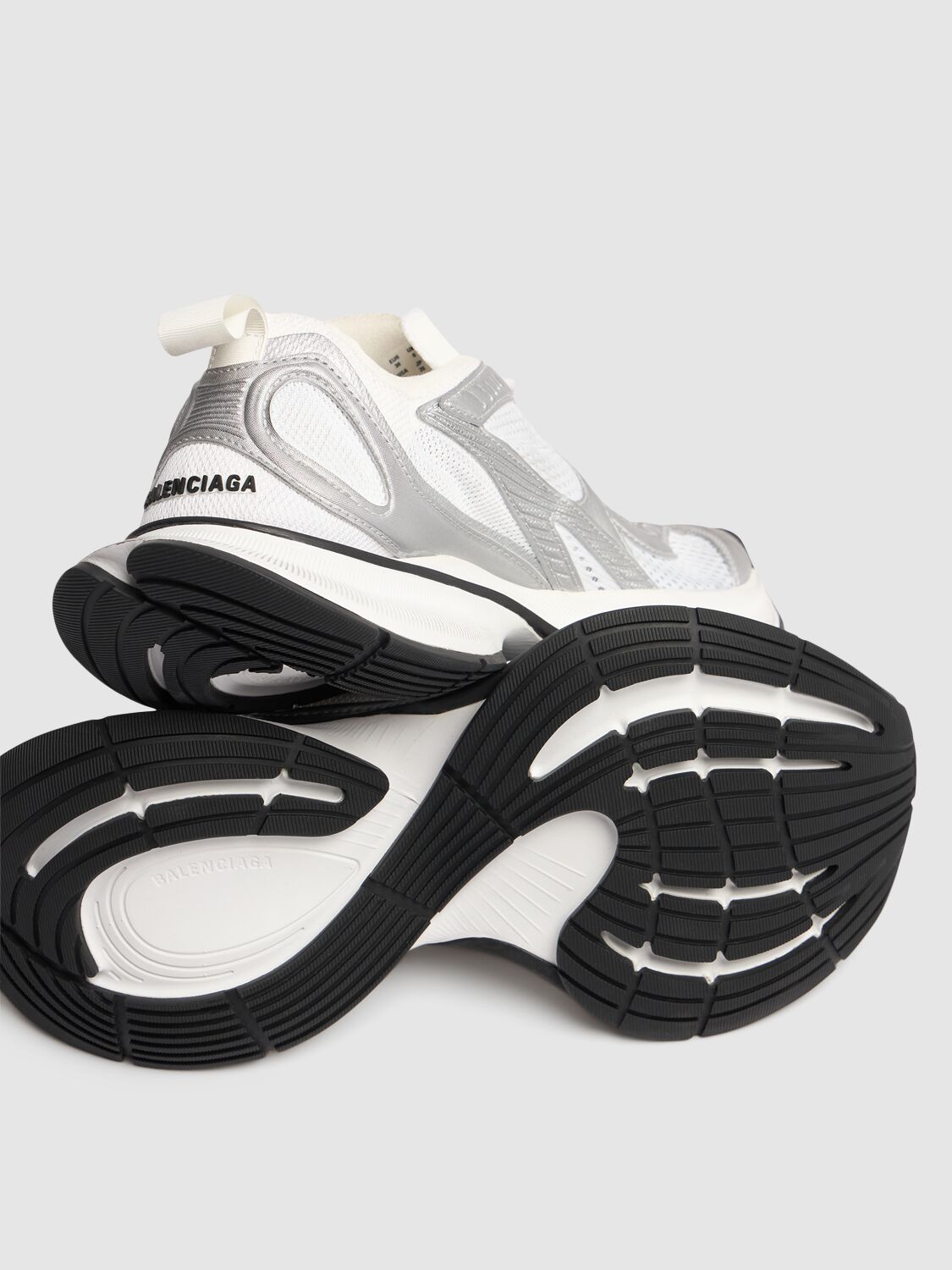 Shop Balenciaga 45mm Circuit Tech Sneakers In White/silver