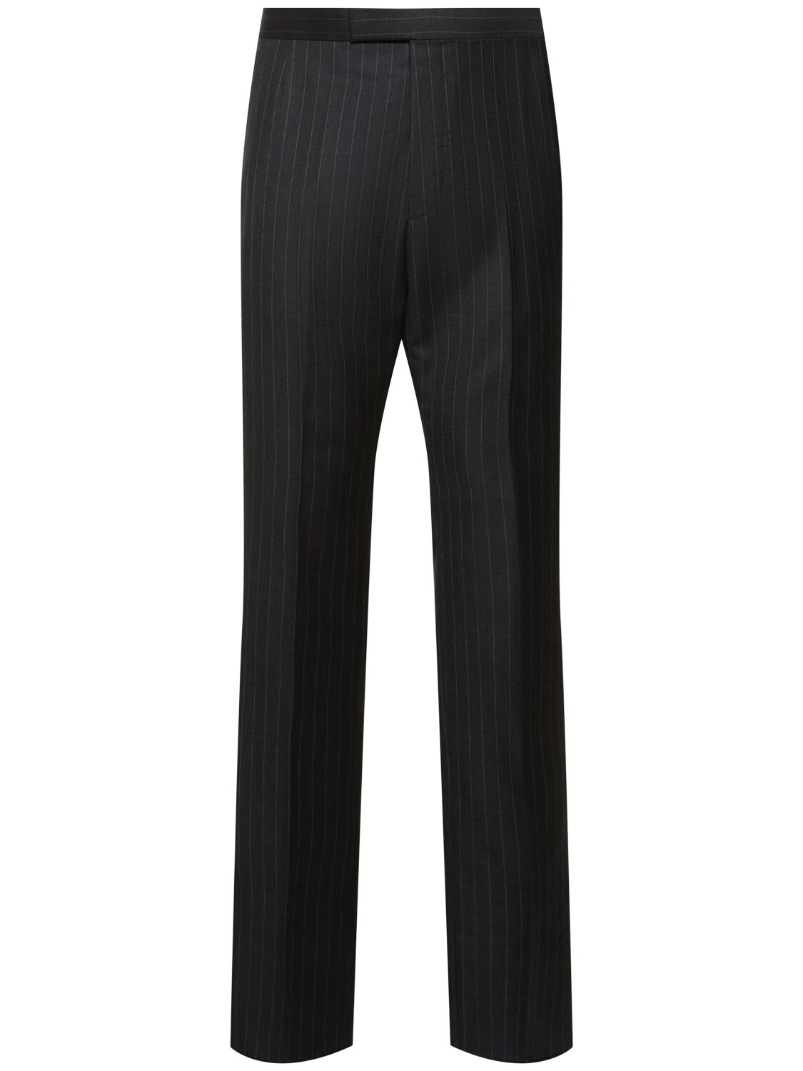 Thom Browne Pinstripe Wool Formal Pants In Dark Grey