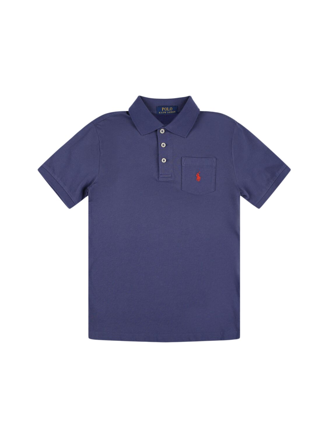 Polo Ralph Lauren Logo Embroidery Cotton Polo Shirt In Blue