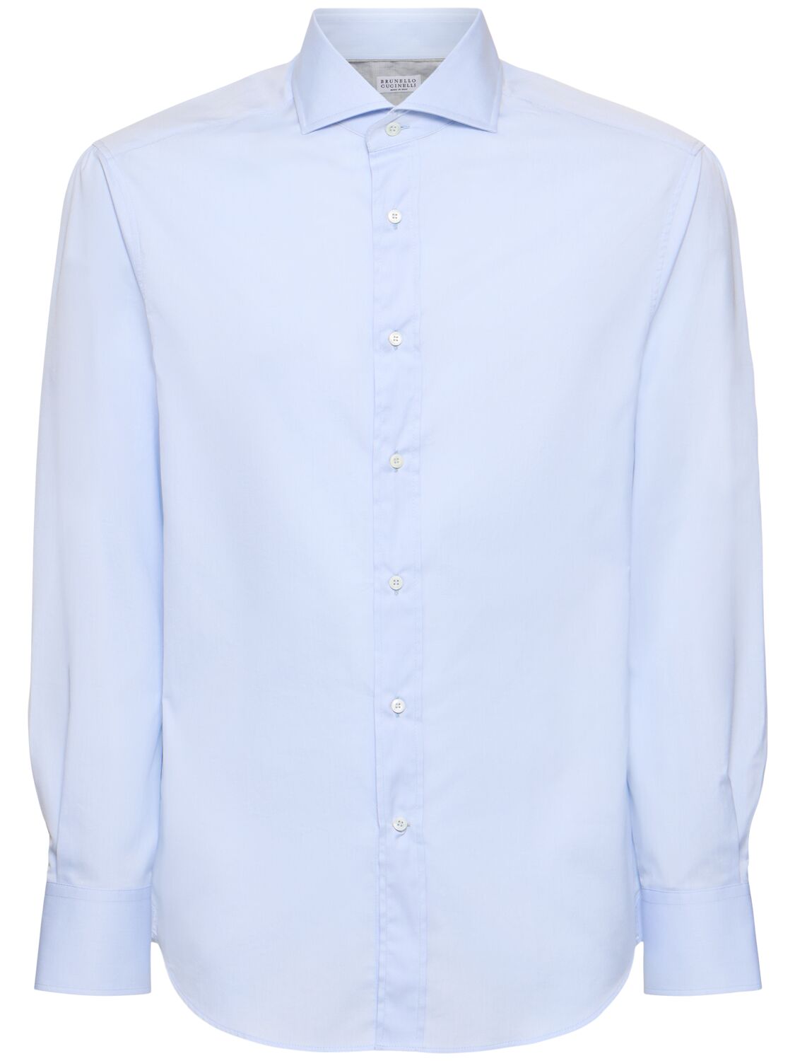 Brunello Cucinelli Cotton Twill Shirt In Cloud