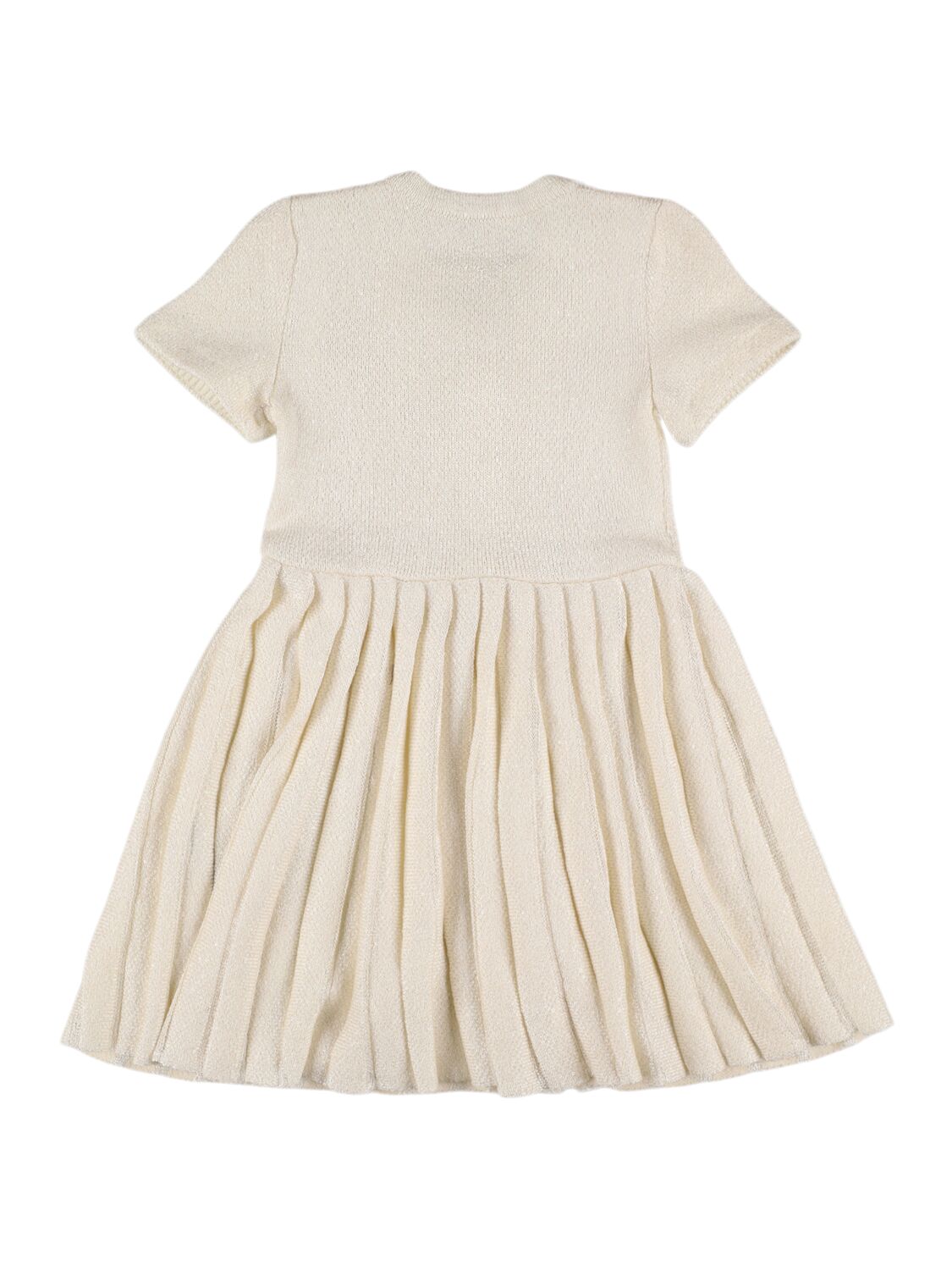 SELF-PORTRAIT PLEATED COTTON BLEND DRESS W/APPLIQUÉS 