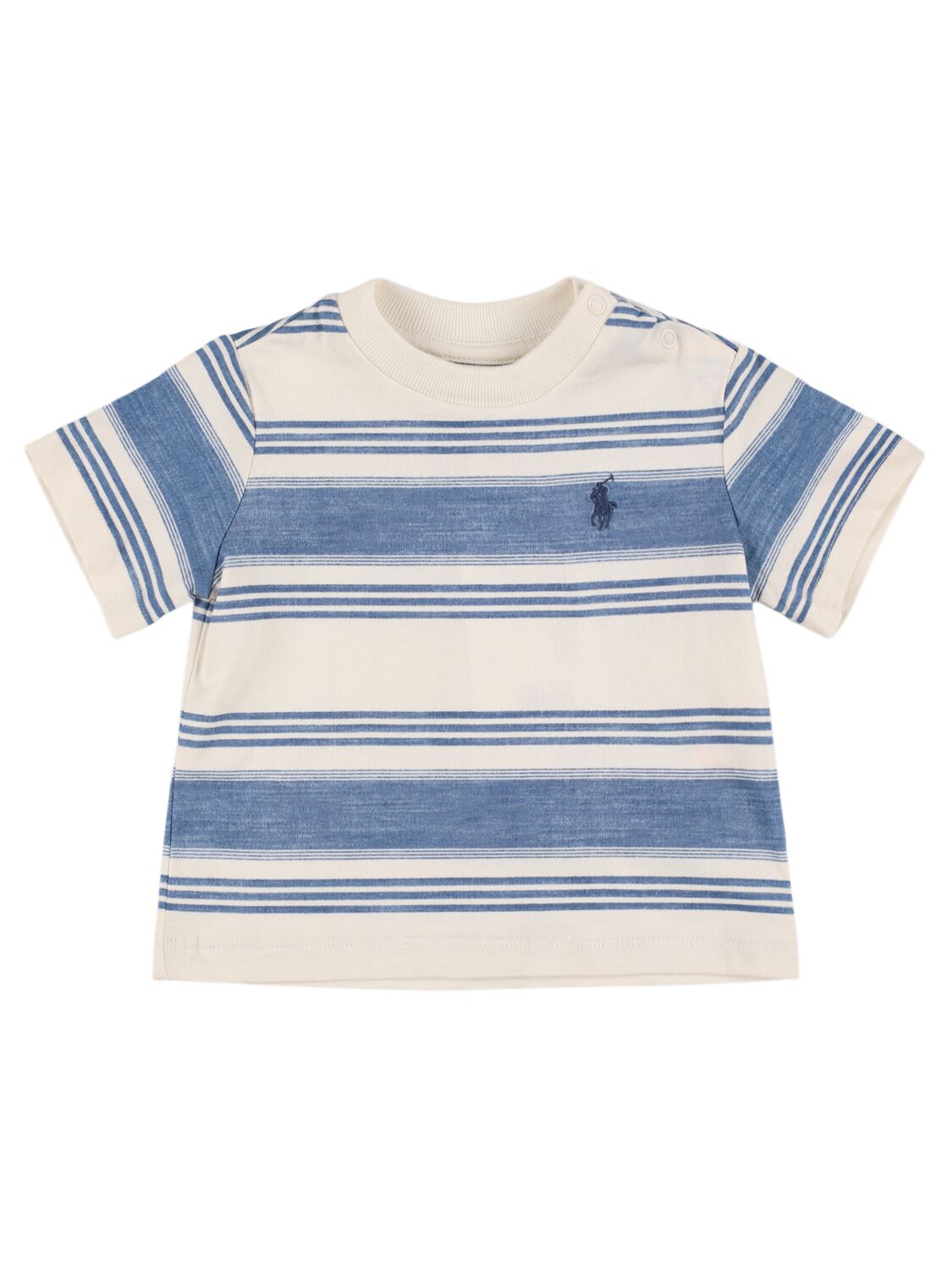 Polo Ralph Lauren Babies' Logo Embroidery Cotton Jersey T-shirt In Blue