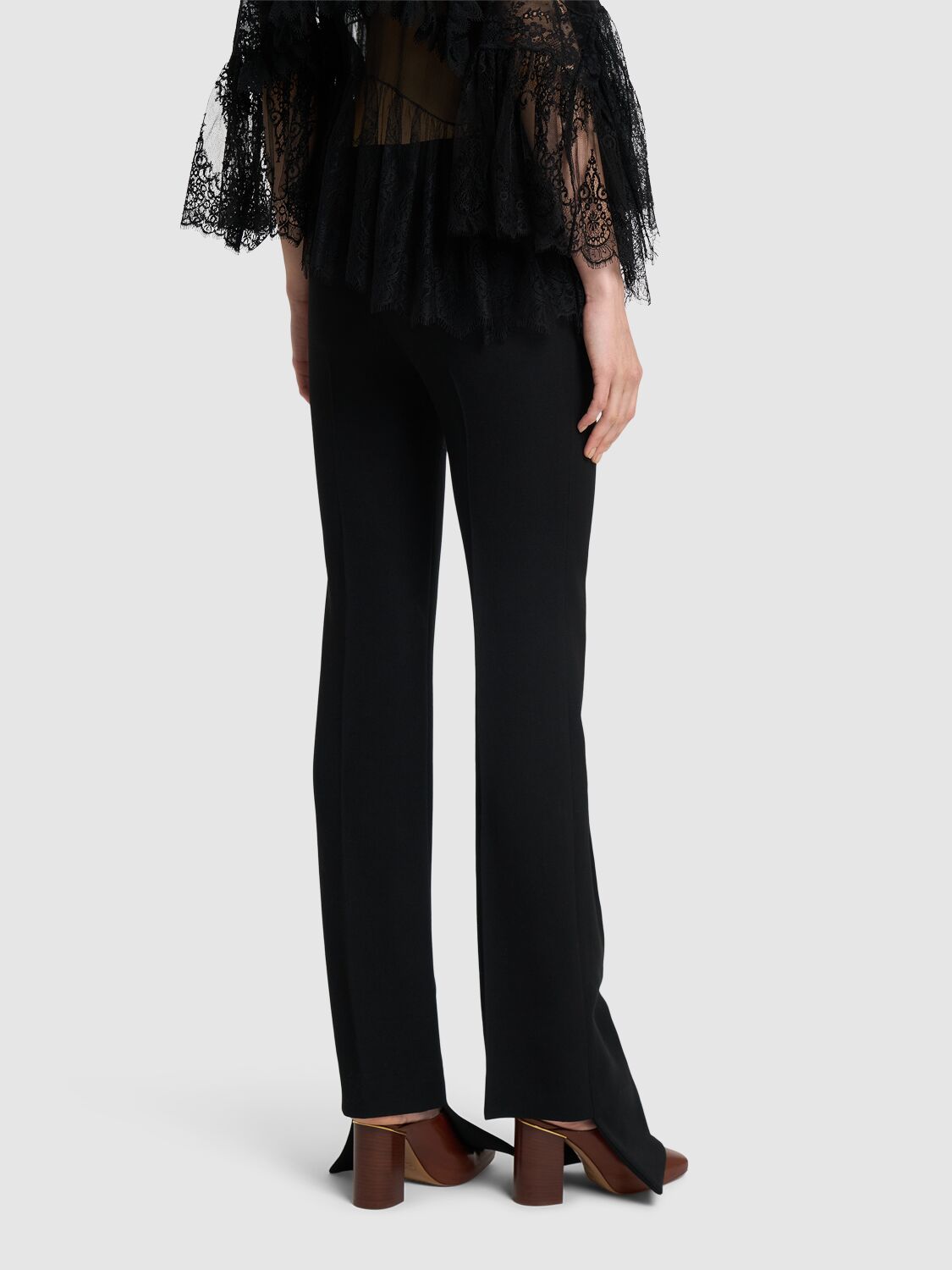 Chloé Tailored Wool Flared Pants In Black