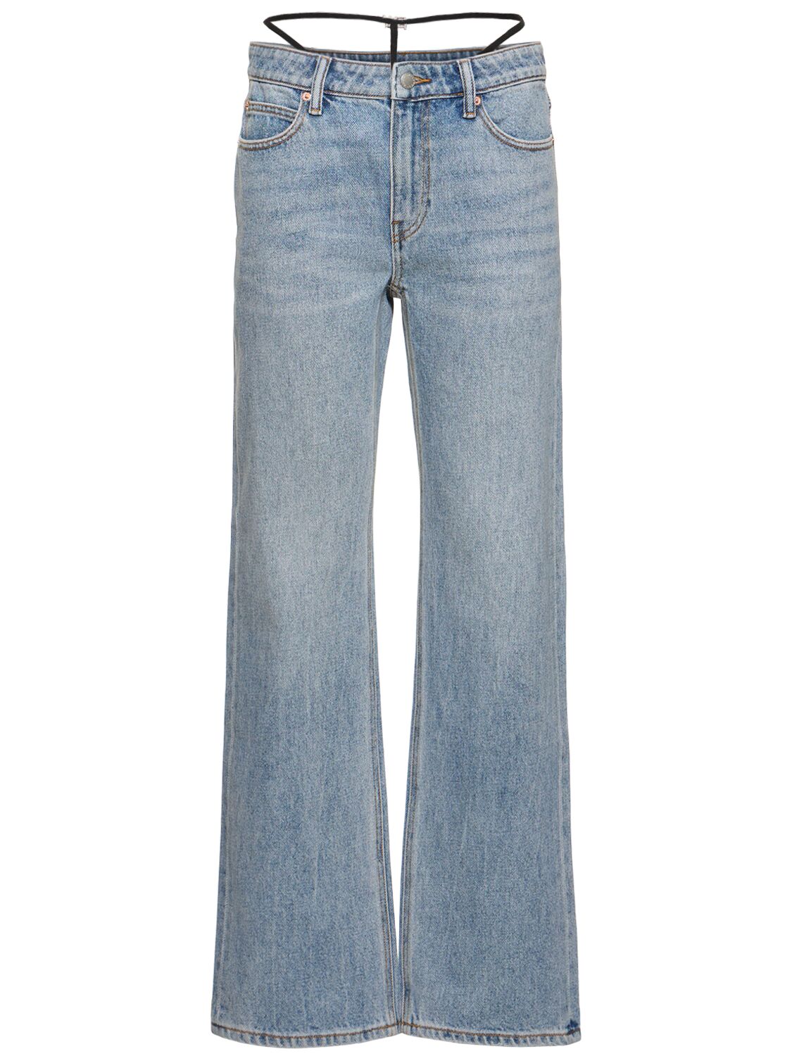 Mid Rise Relaxed Cotton Denim Jeans