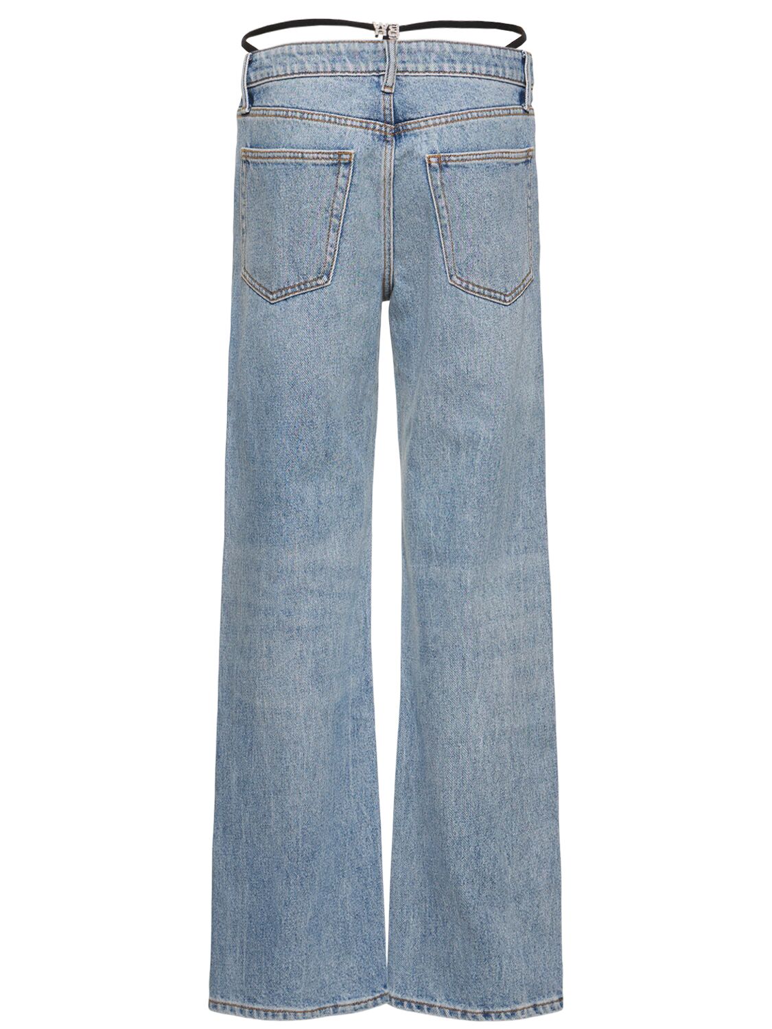 Shop Alexander Wang Mid Rise Relaxed Cotton Denim Jeans In Blue