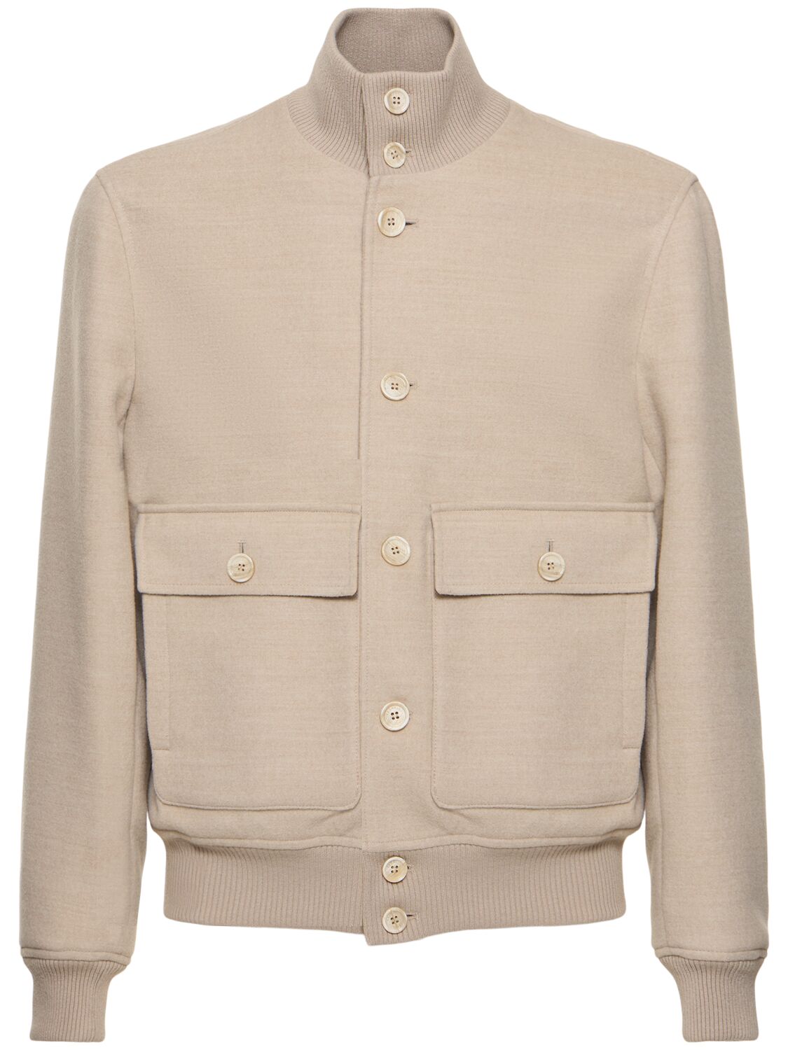 Brunello Cucinelli Wool Beaver Jacket In Beige