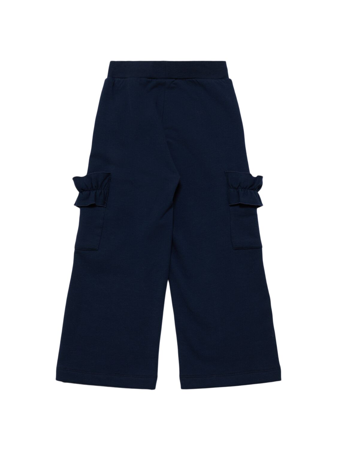 Shop Monnalisa Embellished Cotton Cargo Sweatpants In Dark Blue