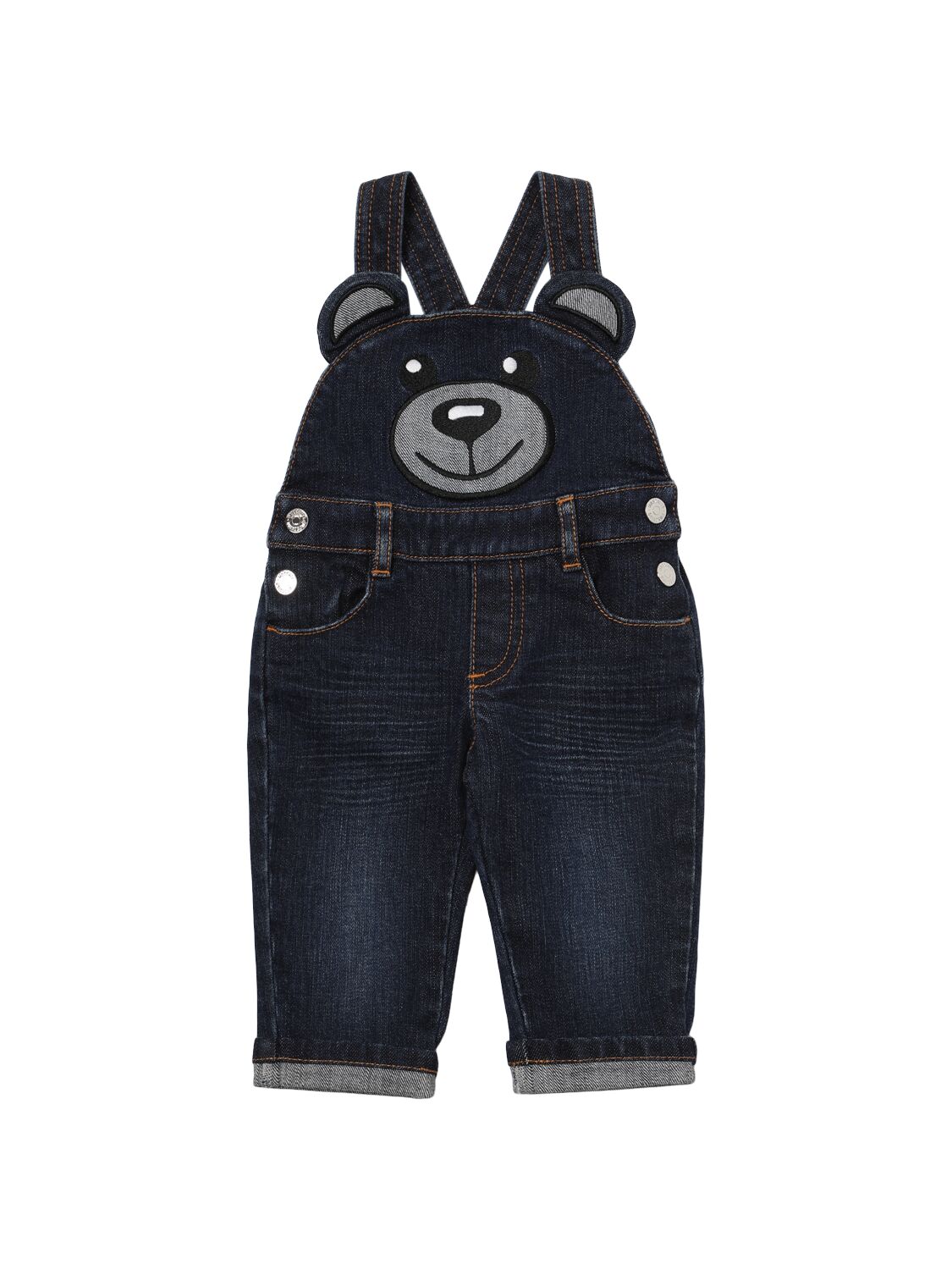 Shop Moschino Cotton T-shirt & Overalls In Grey/blue