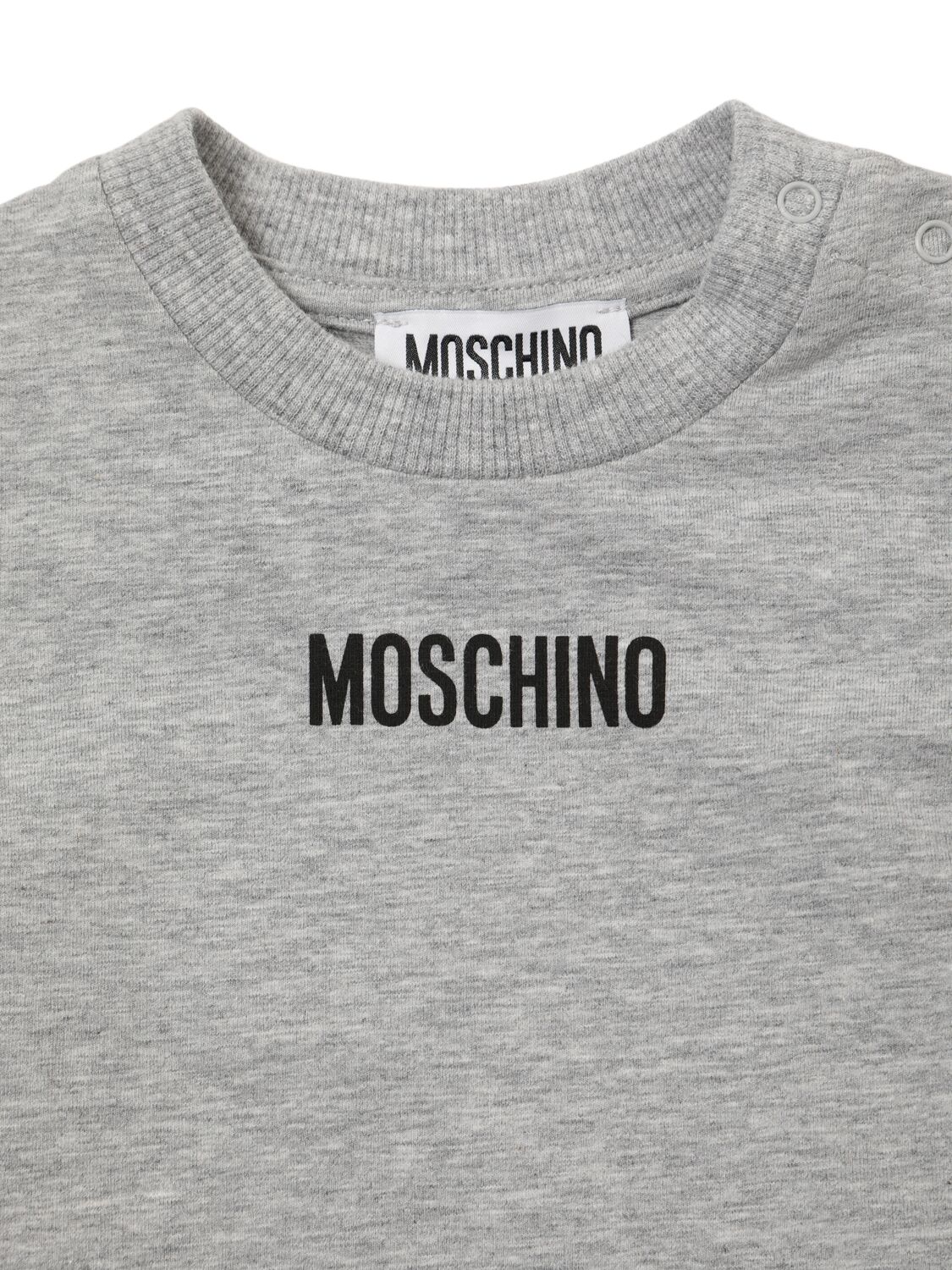 Shop Moschino Cotton T-shirt & Overalls In Grey/blue