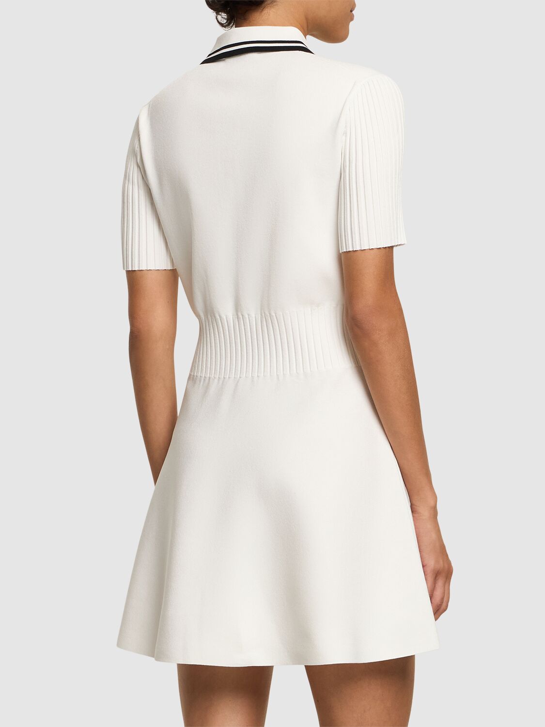 Shop Tory Sport Tech Knit Polo Mini Dress In White