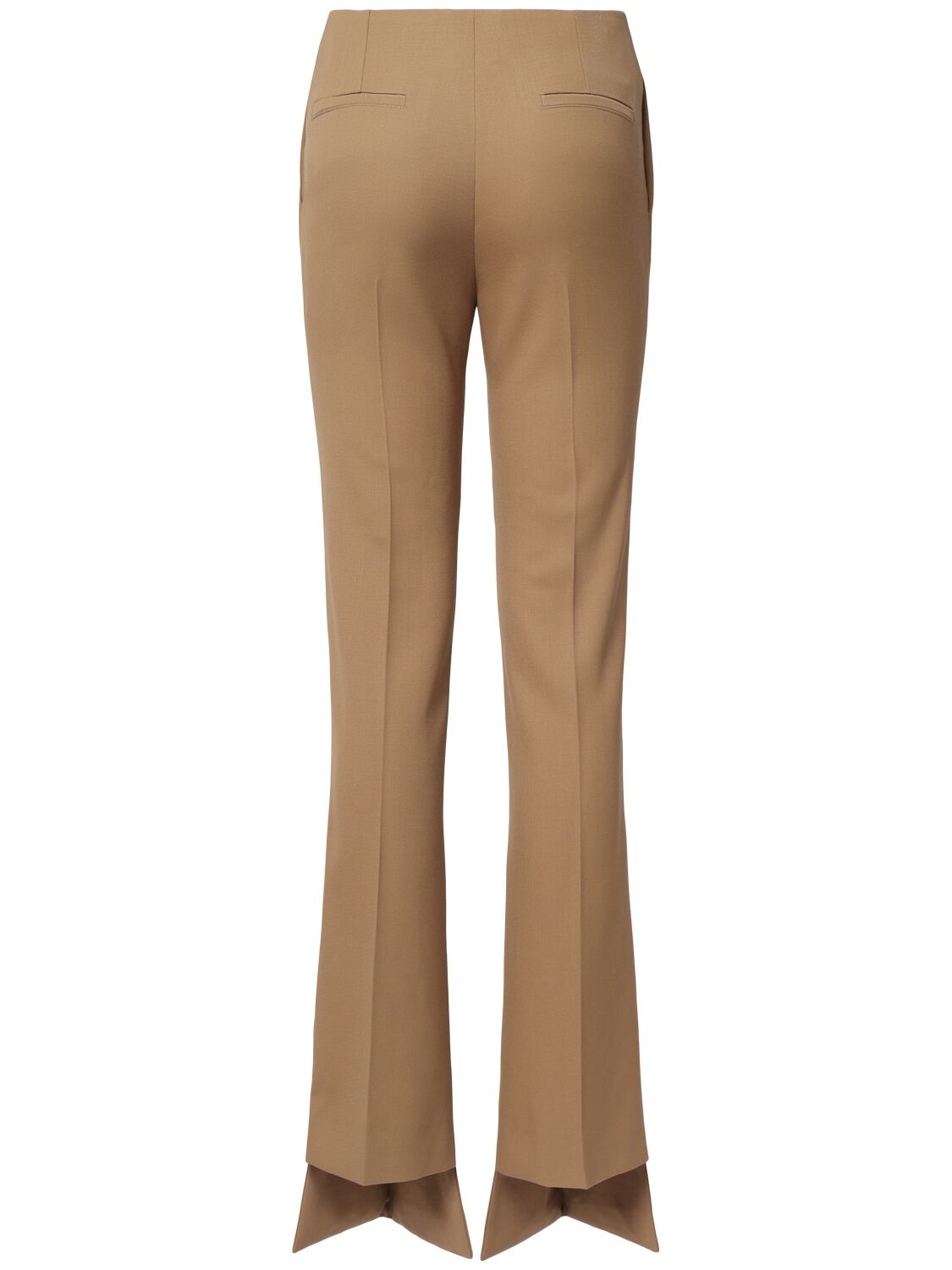 Shop Chloé Flared Wool Pants In Brown