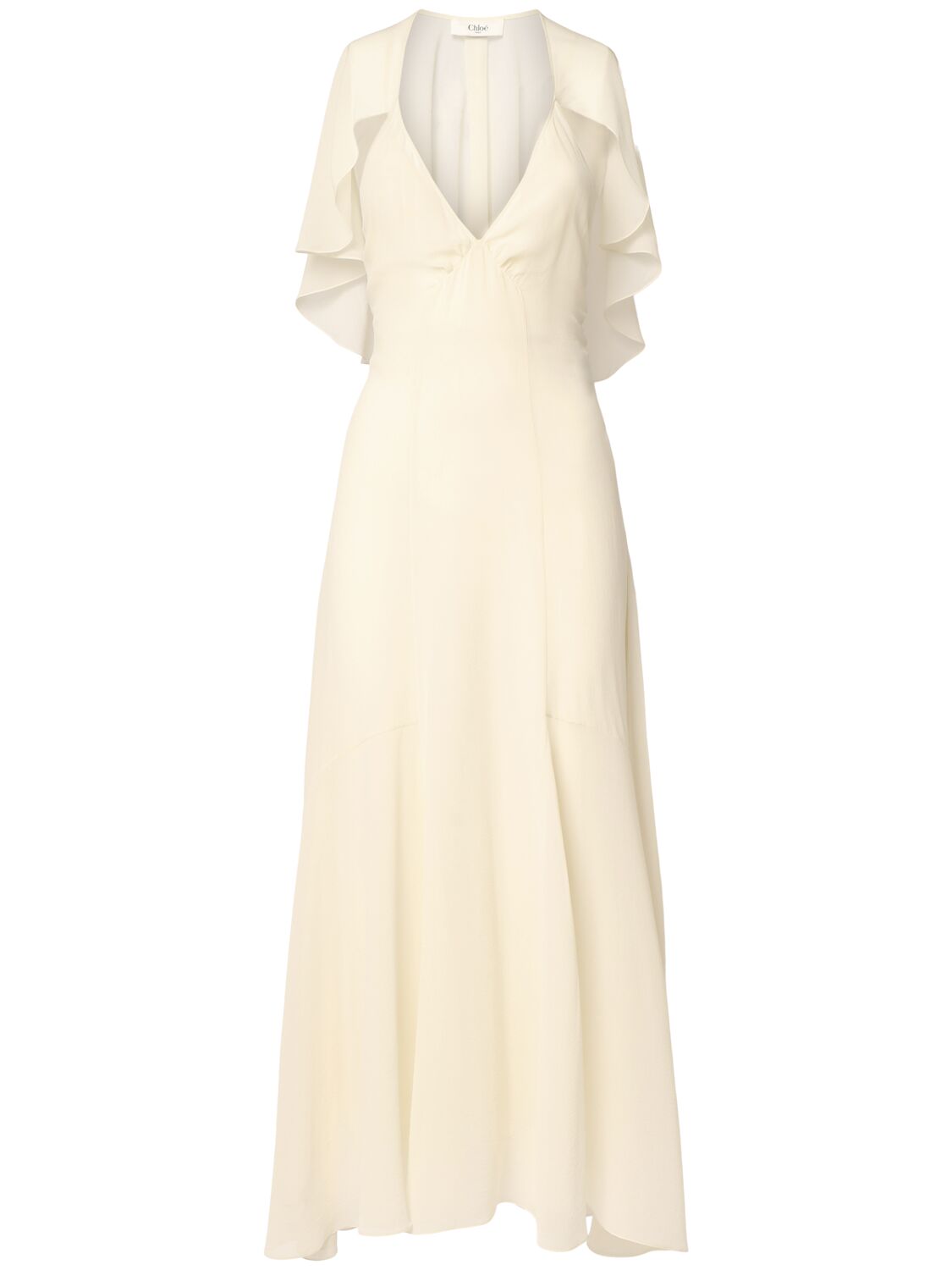 Chloé Silk Long Dress In White